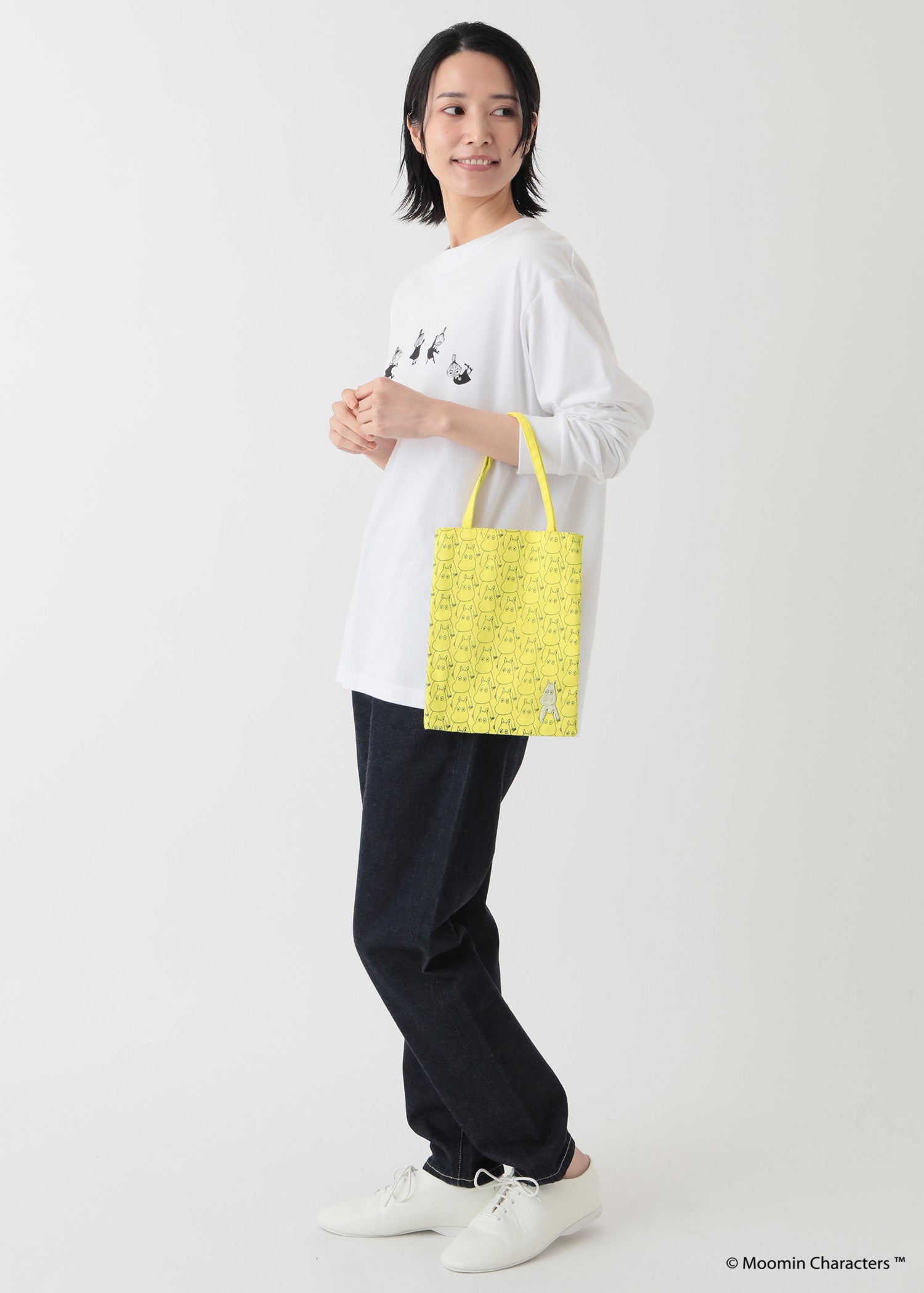 ムーミン オーガニックコットン ユニセックスロングスリーブTシャツ・ダンスするリトルミイ