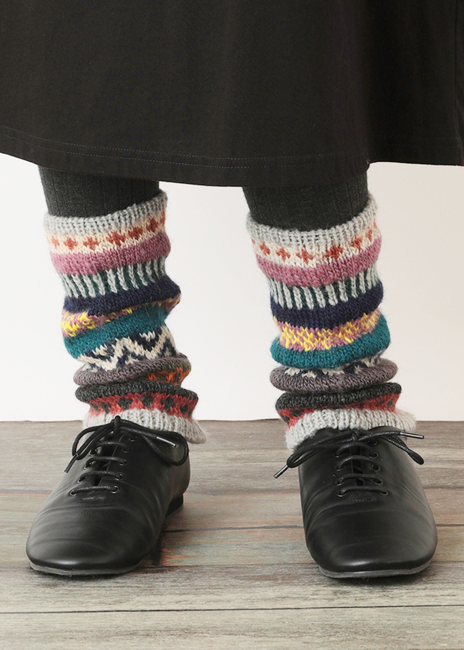 手編みリサイクルウール・レッグウォーマー