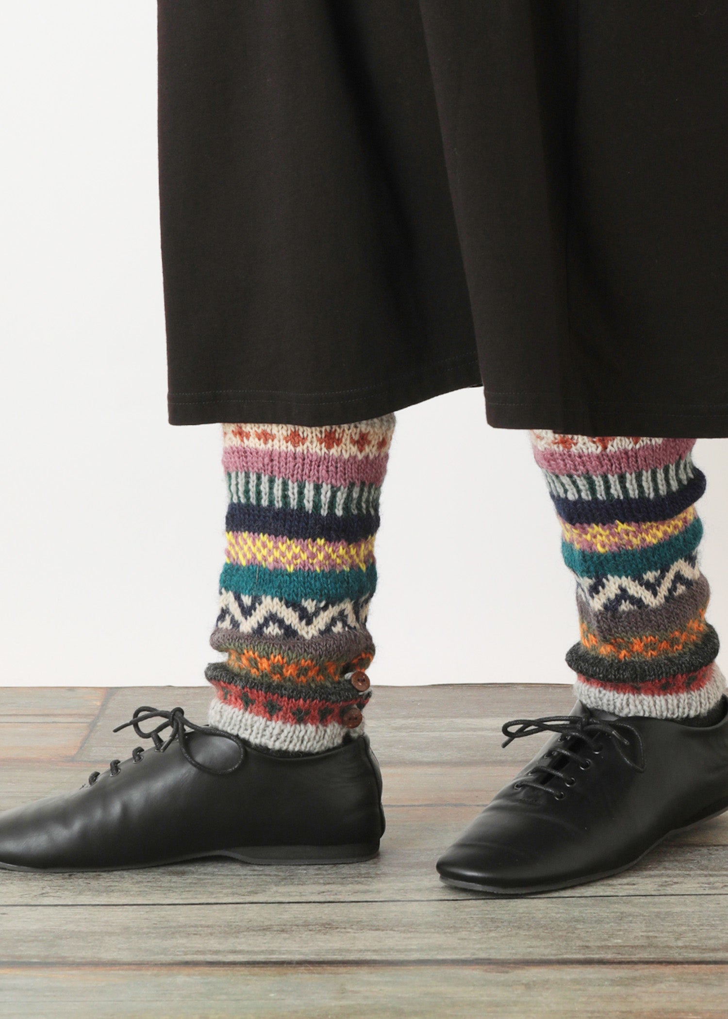 手編みリサイクルウール・レッグウォーマー