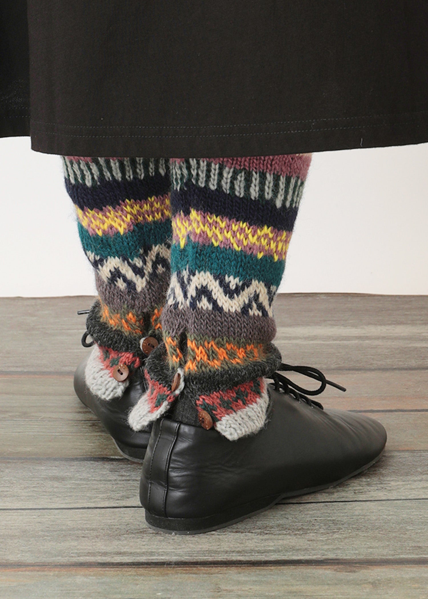 手編みリサイクルウール・レッグウォーマー