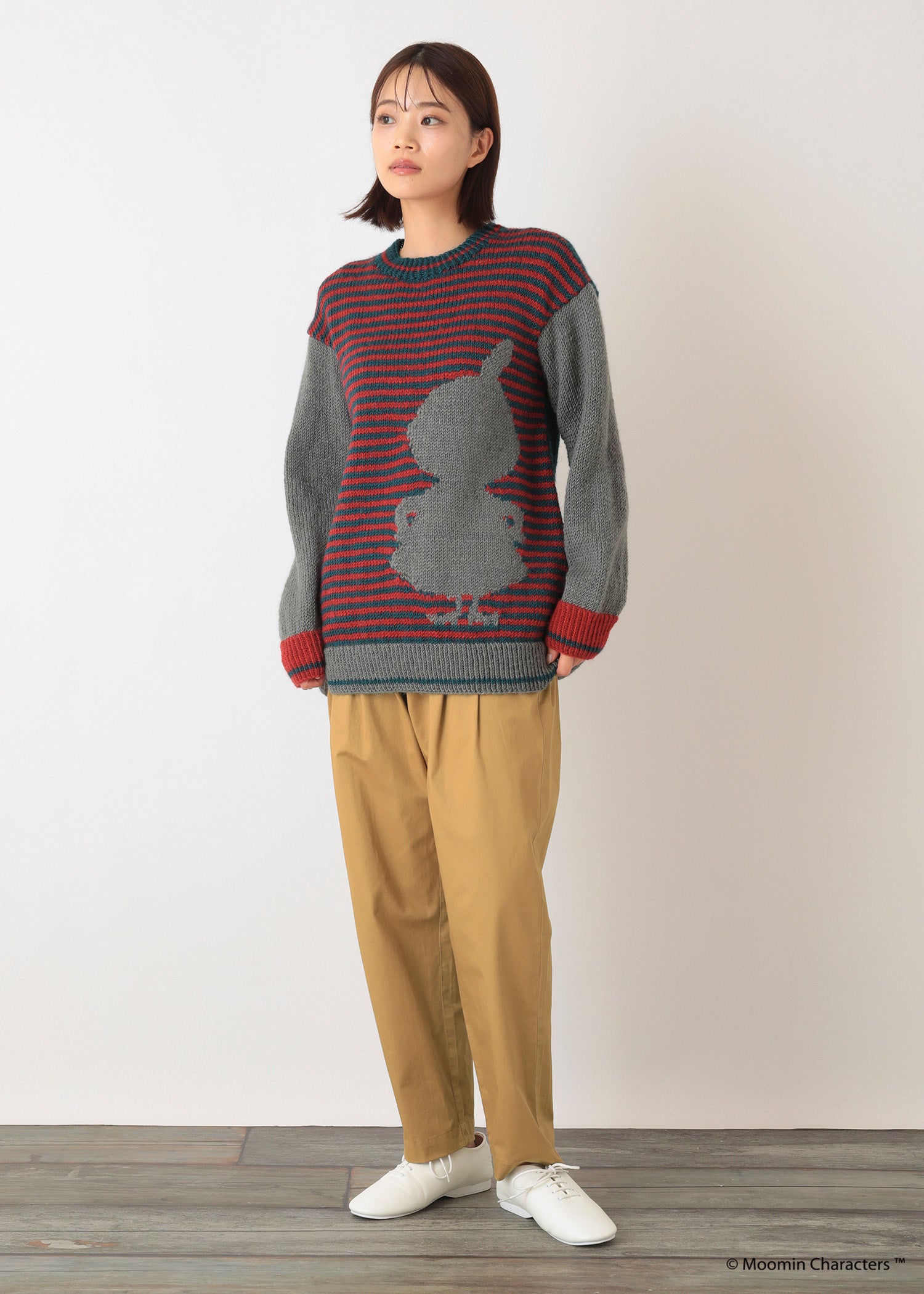 オーガニックコットンツイル タックテーパードパンツ