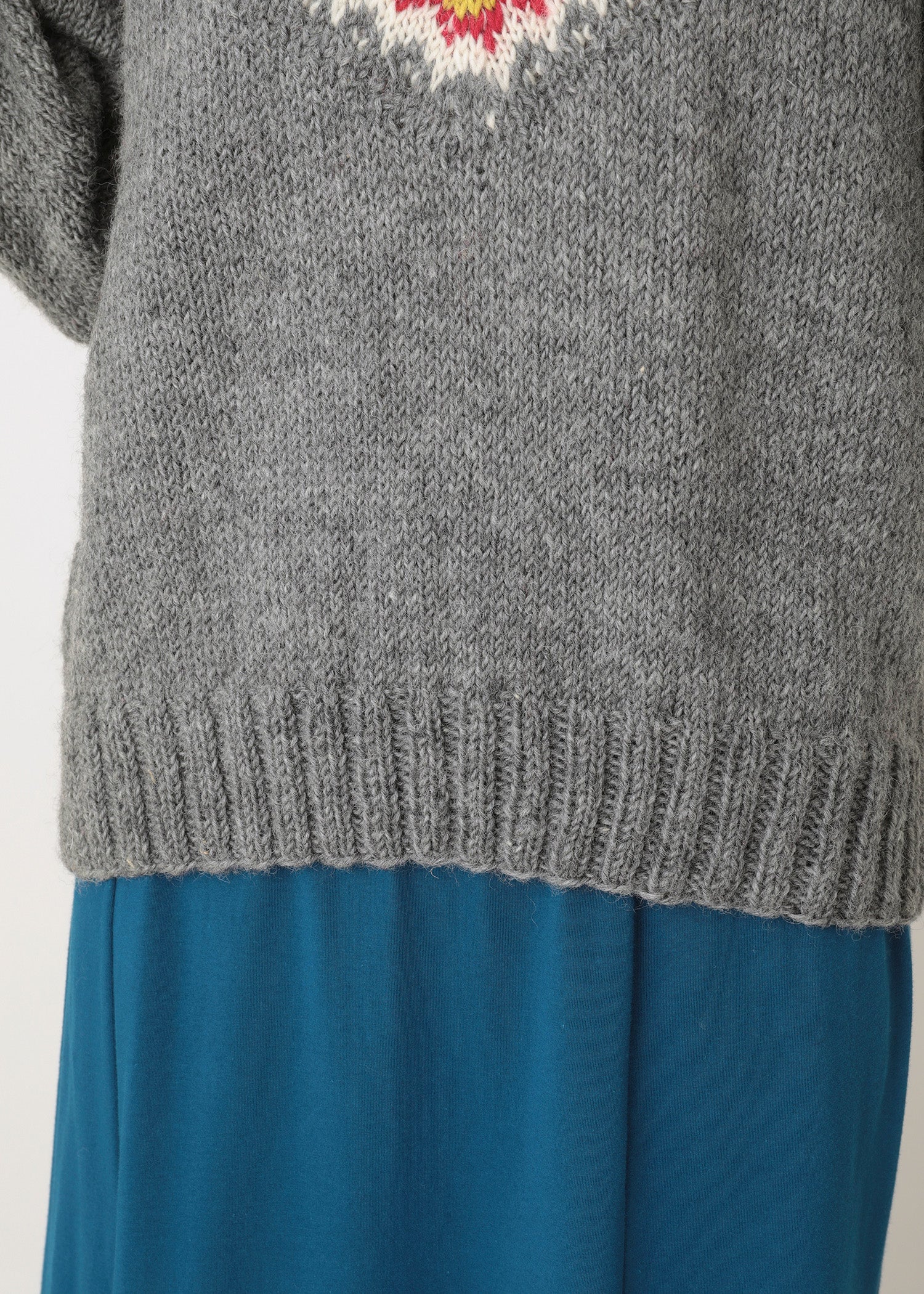 手編みフェアアイルVネックプルオーバー