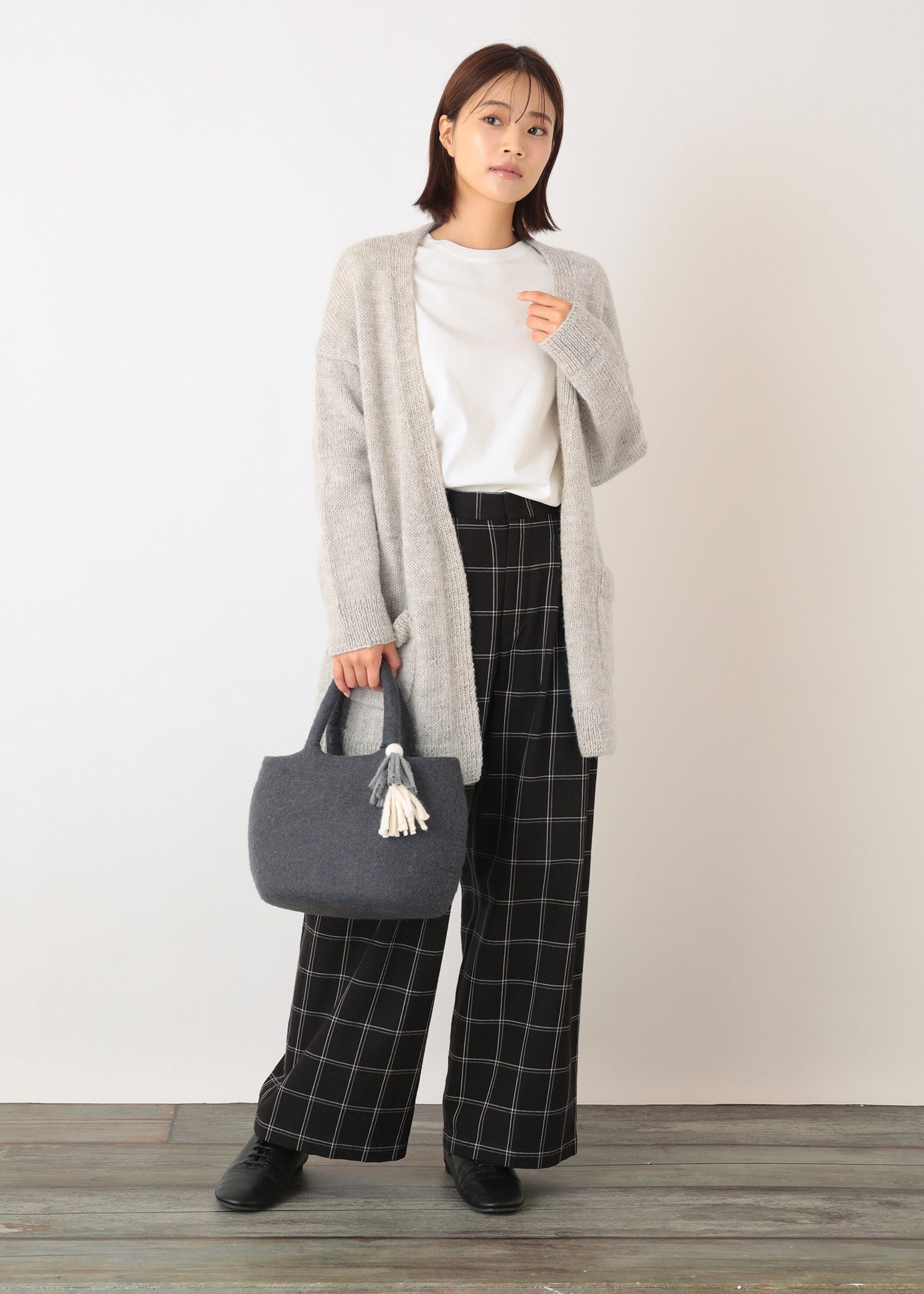 美品 アーツ&amp;サイエンス ARTS&amp;SCIENCE ニット カーディガン ボタンレス ロングスリーブ ウール トップス レディース 1 美品 アーツ&サイエンス ARTS&SCIENCE ニット カーディガン ボタンレス