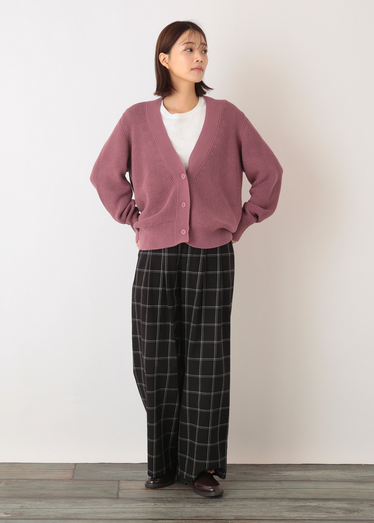 わこりん オーガニックコットンニット 片あぜコクーンカーディガン