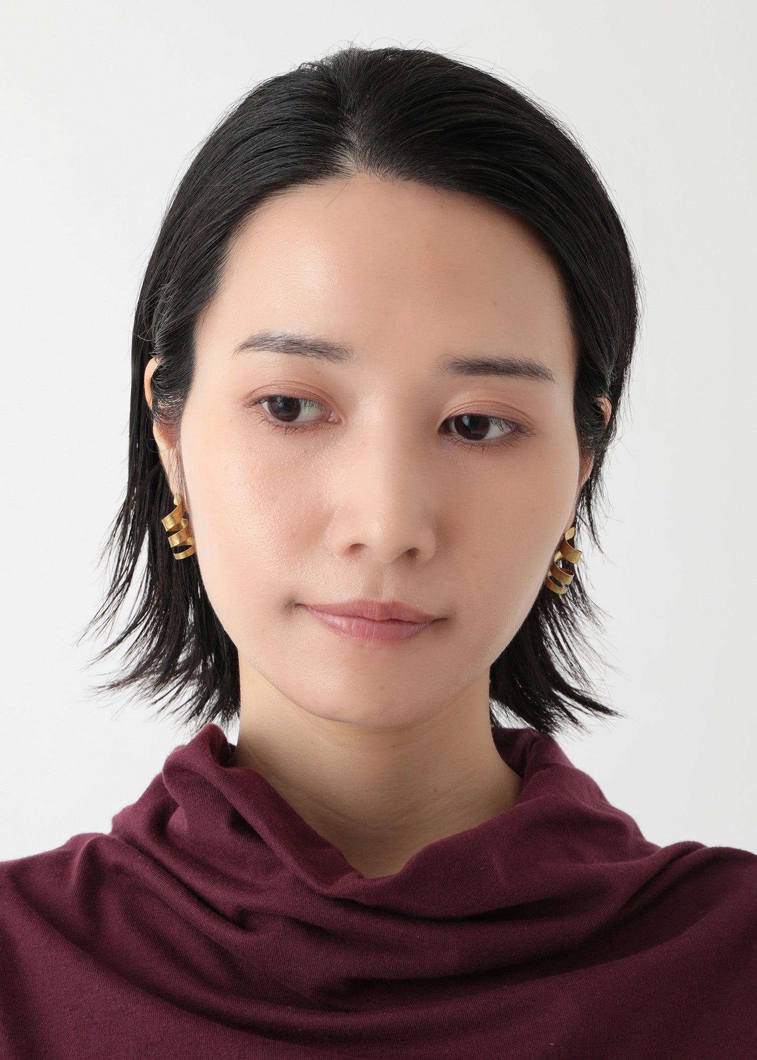 ブラスプレートピアス・スパイラル