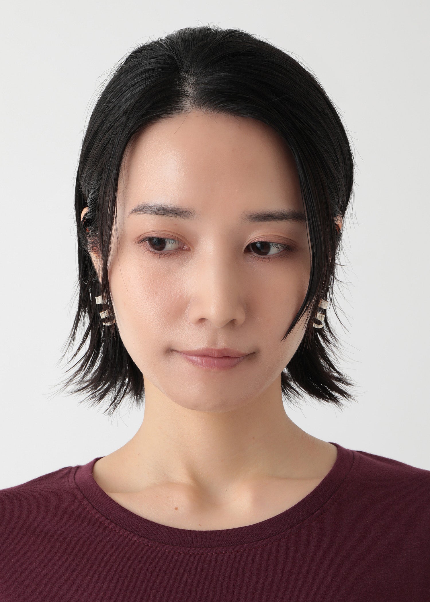 ブラスプレートピアス・スパイラル
