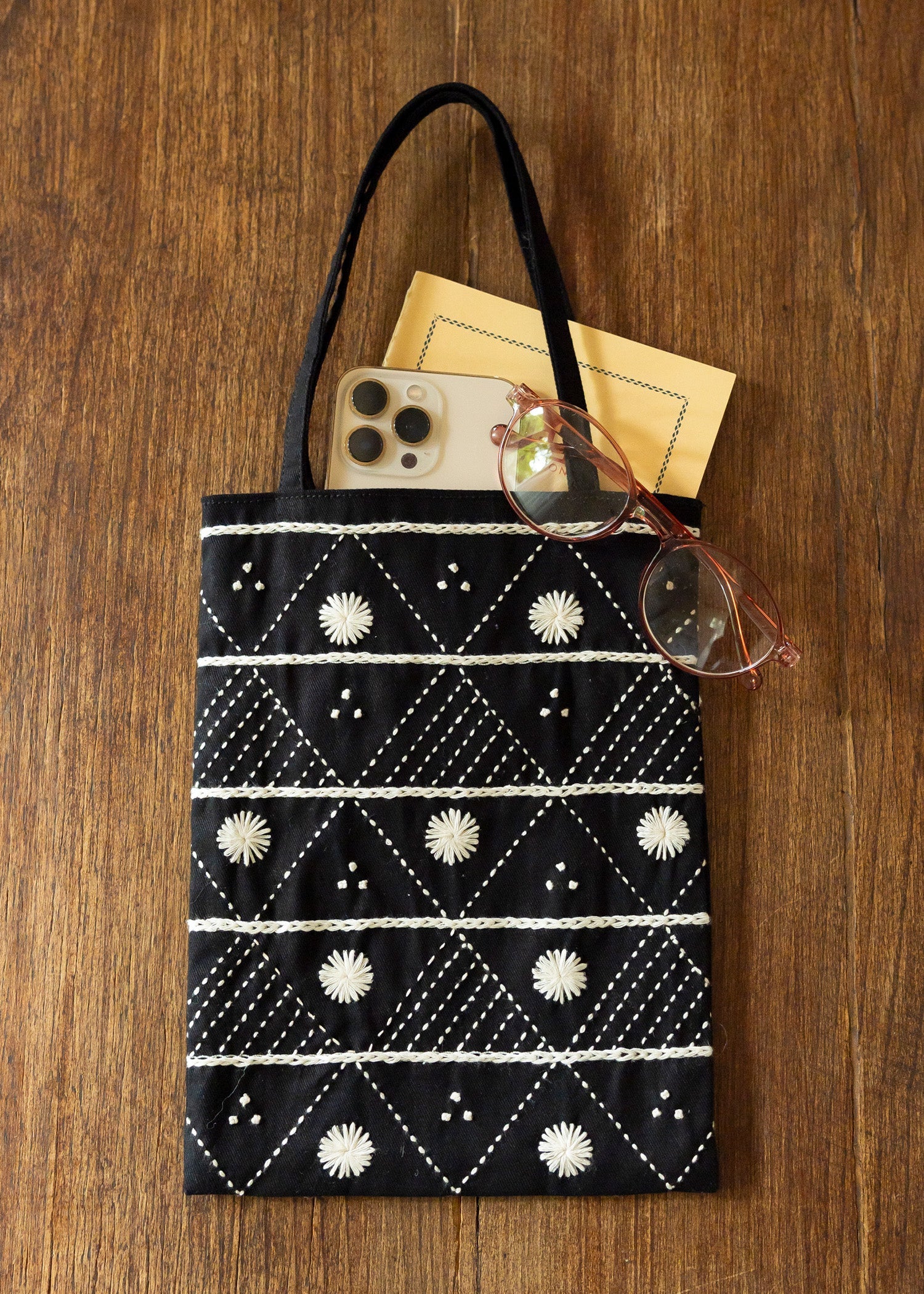 手刺繍ミニトート デイジー