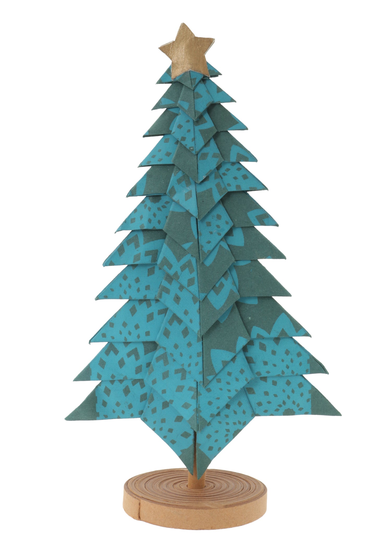 手漉き紙の重ね折りクリスマスツリー（大）