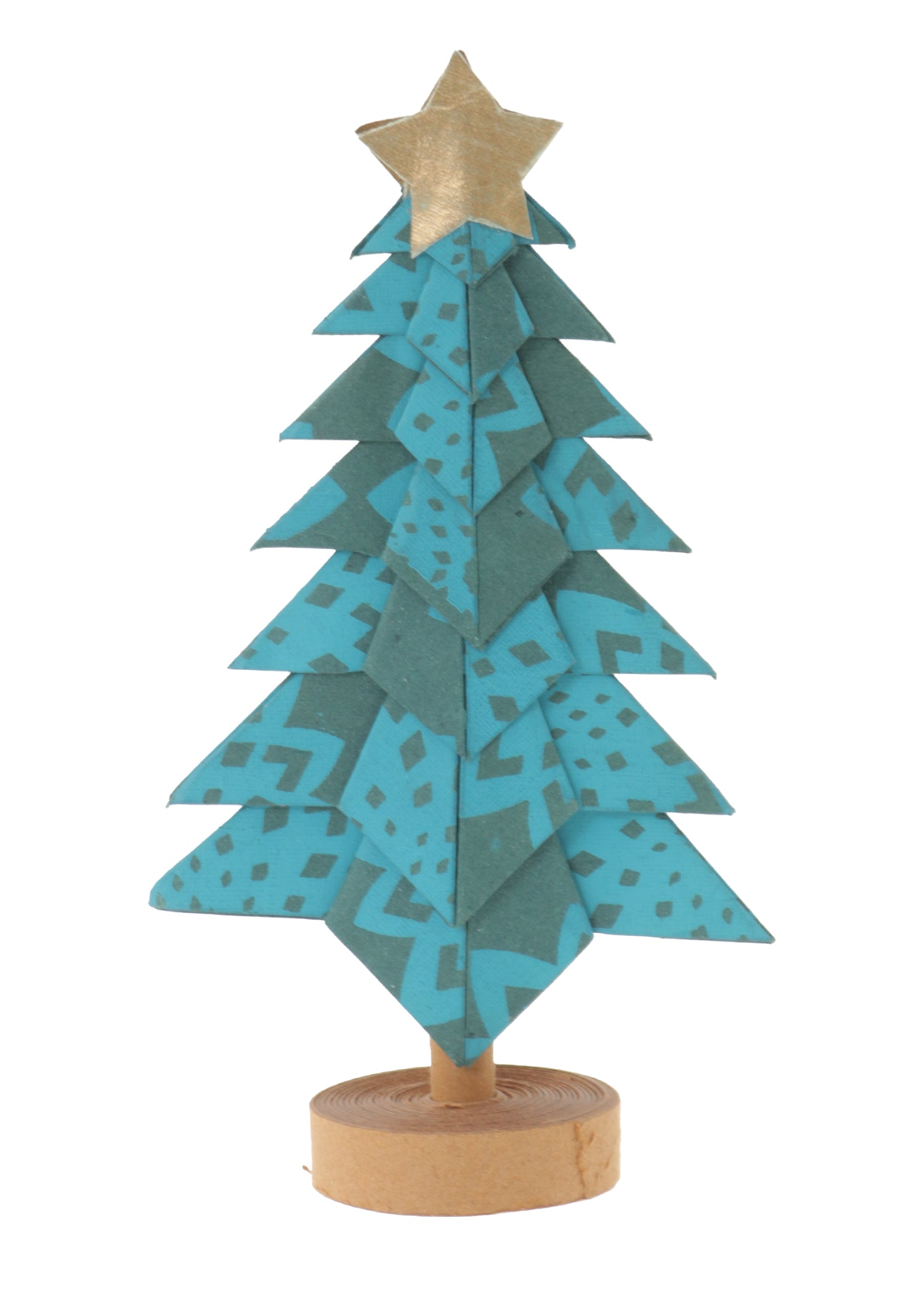 手漉き紙の重ね折りクリスマスツリー（小）