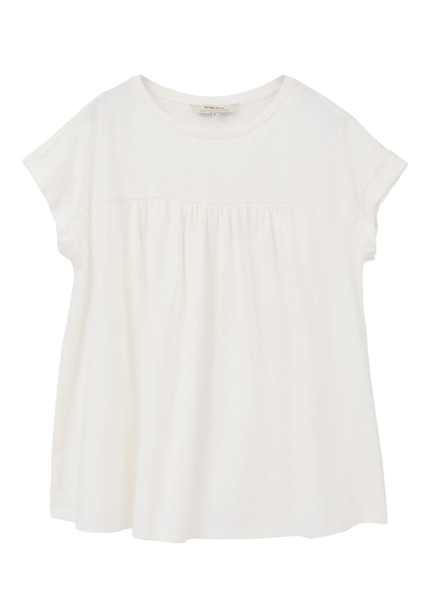 オーガニックコットン スラブ天竺 ギャザーヨークトップ