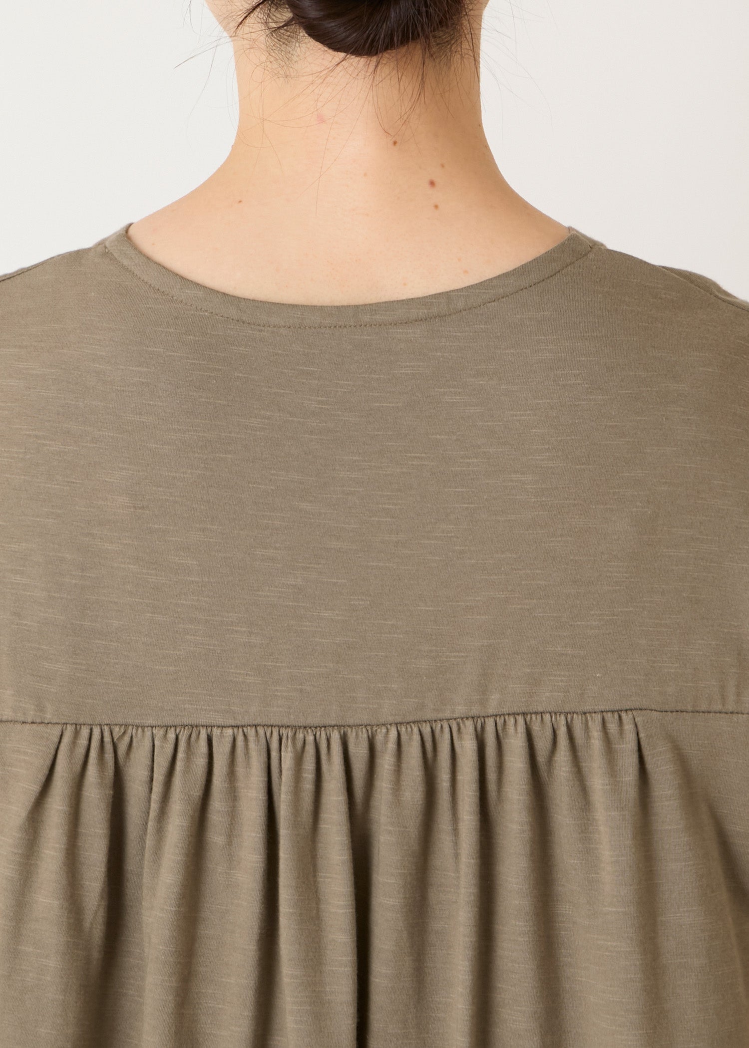 オーガニックコットン スラブ天竺 Vネックワンピース