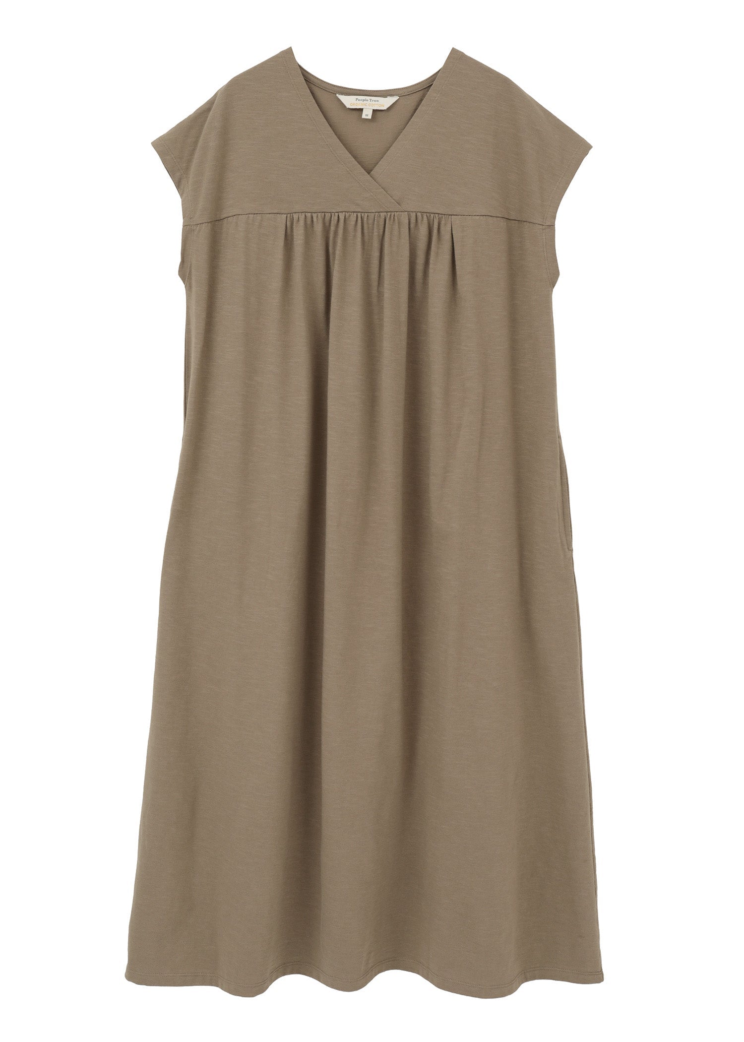 オーガニックコットン スラブ天竺 Vネックワンピース