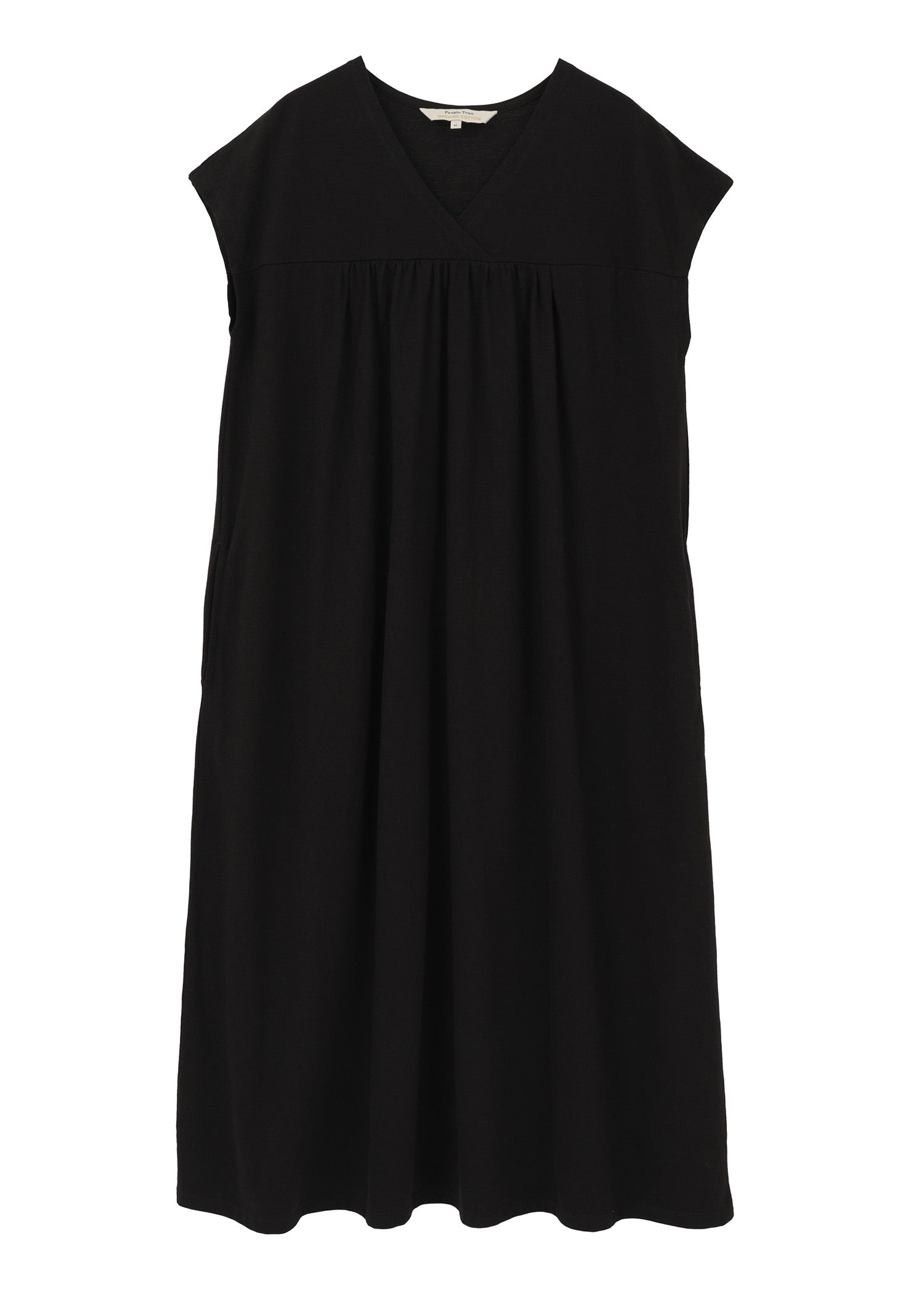 オーガニックコットン スラブ天竺 Vネックワンピース