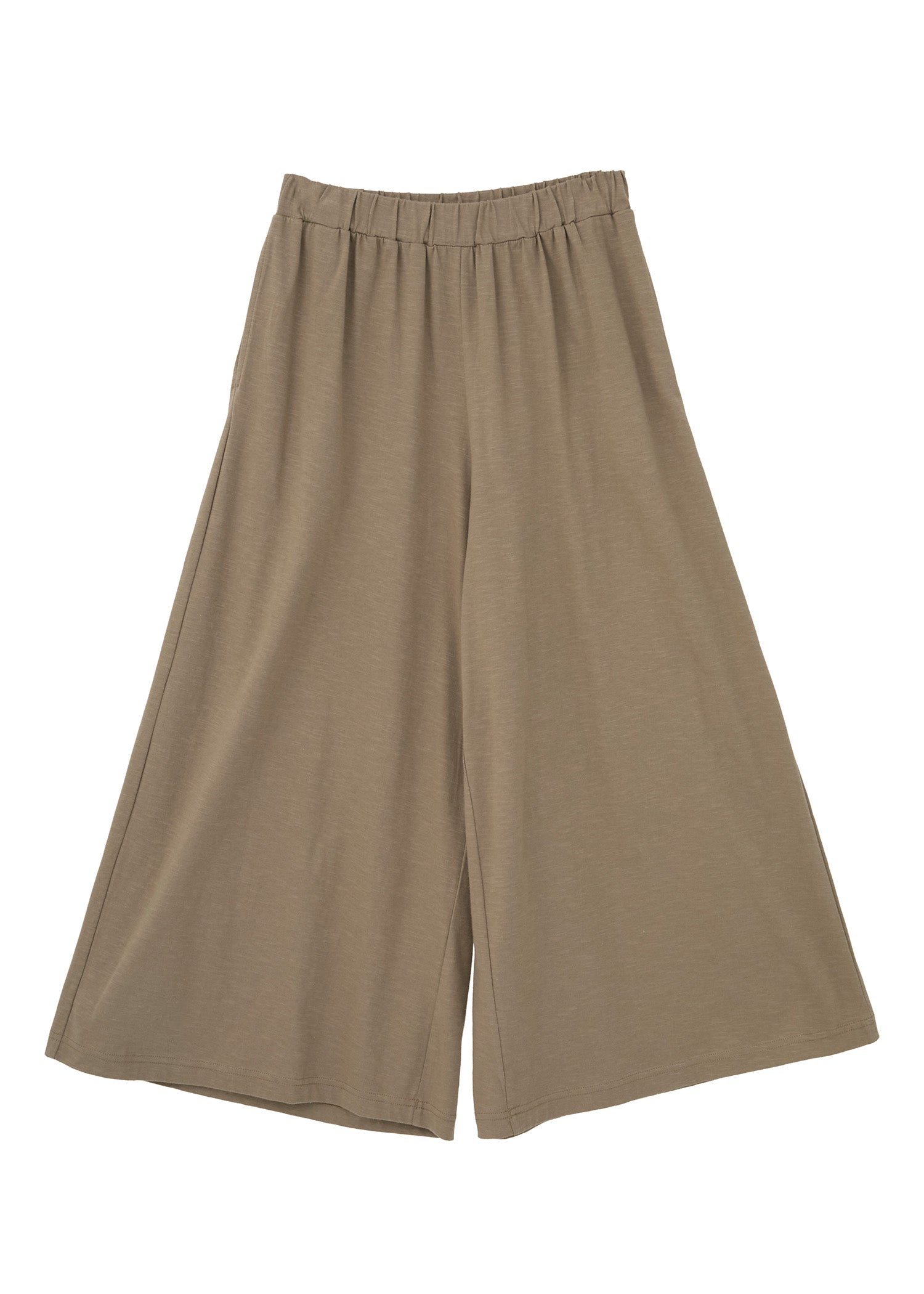 オーガニックコットン スラブ天竺 ワイドギャザーパンツ