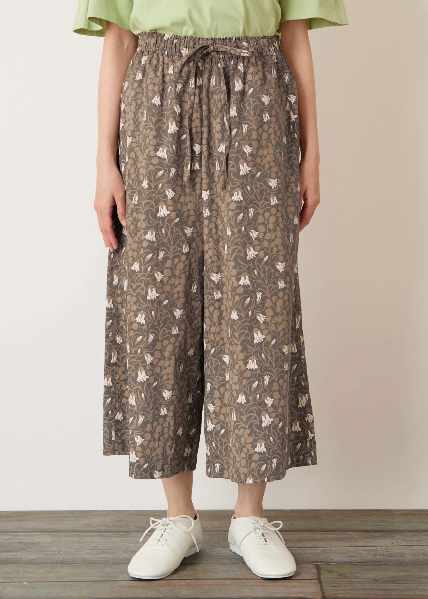 V＆A オーガニックコットンサテン ワイドパンツ メイデンヘア