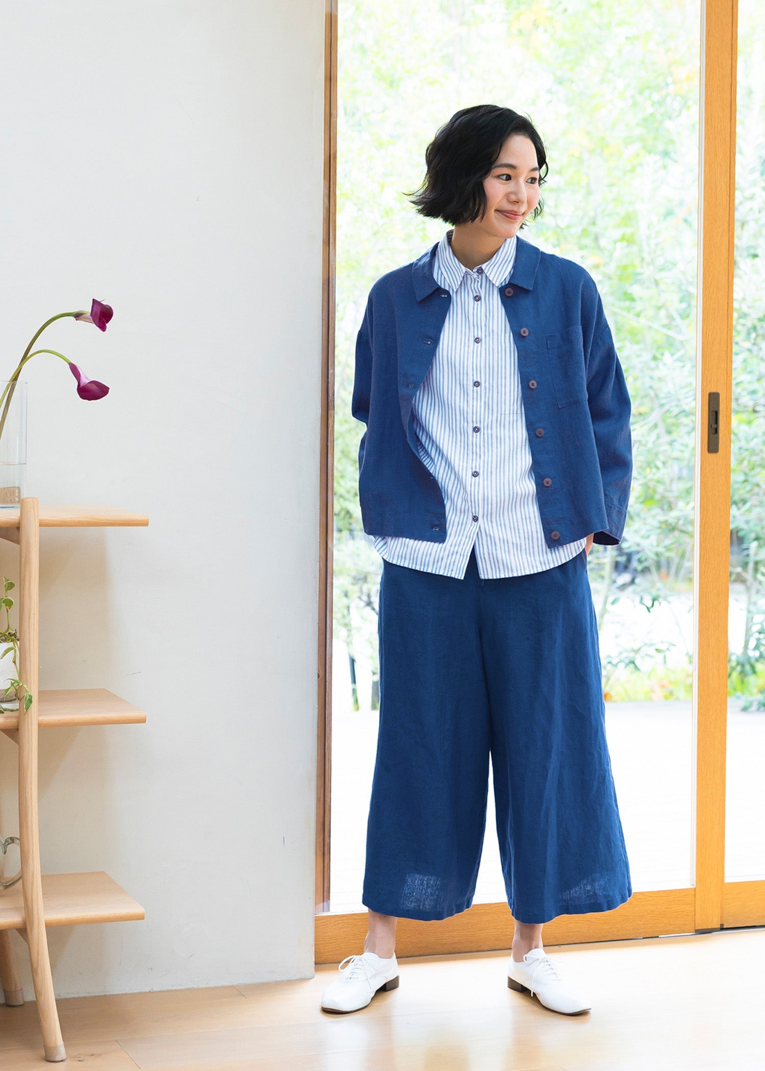 リネン シャツジャケット