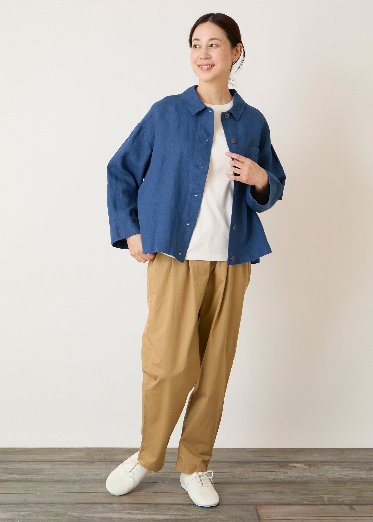 リネン シャツジャケット