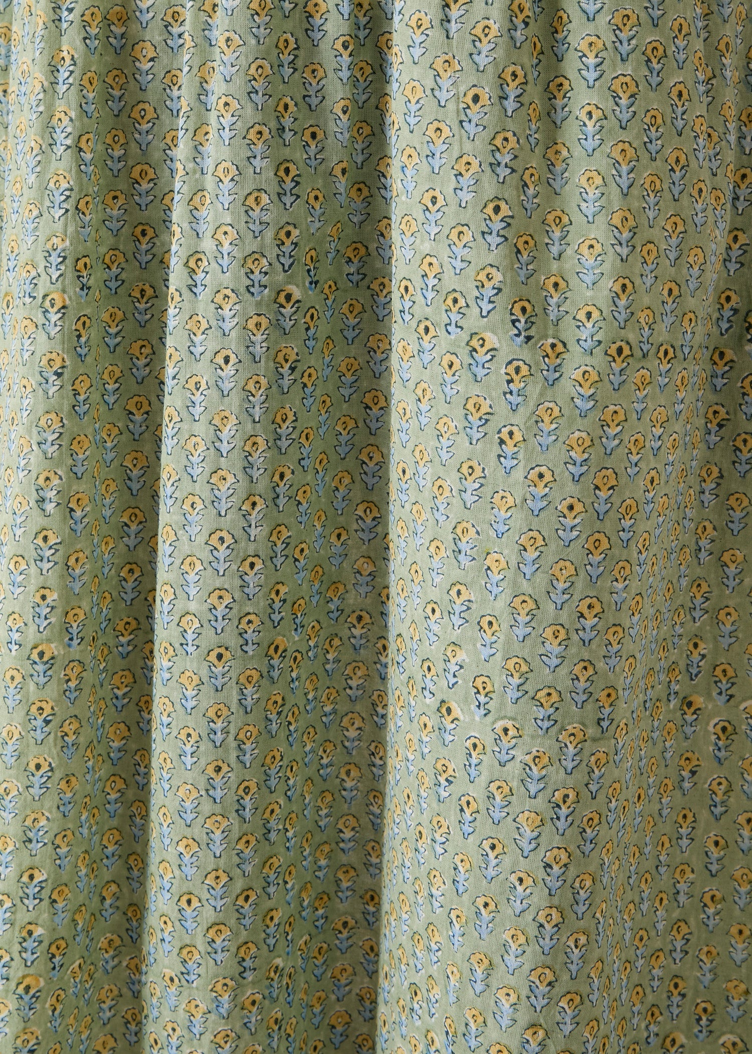 コットンブロックプリント ミックスパターンワンピース