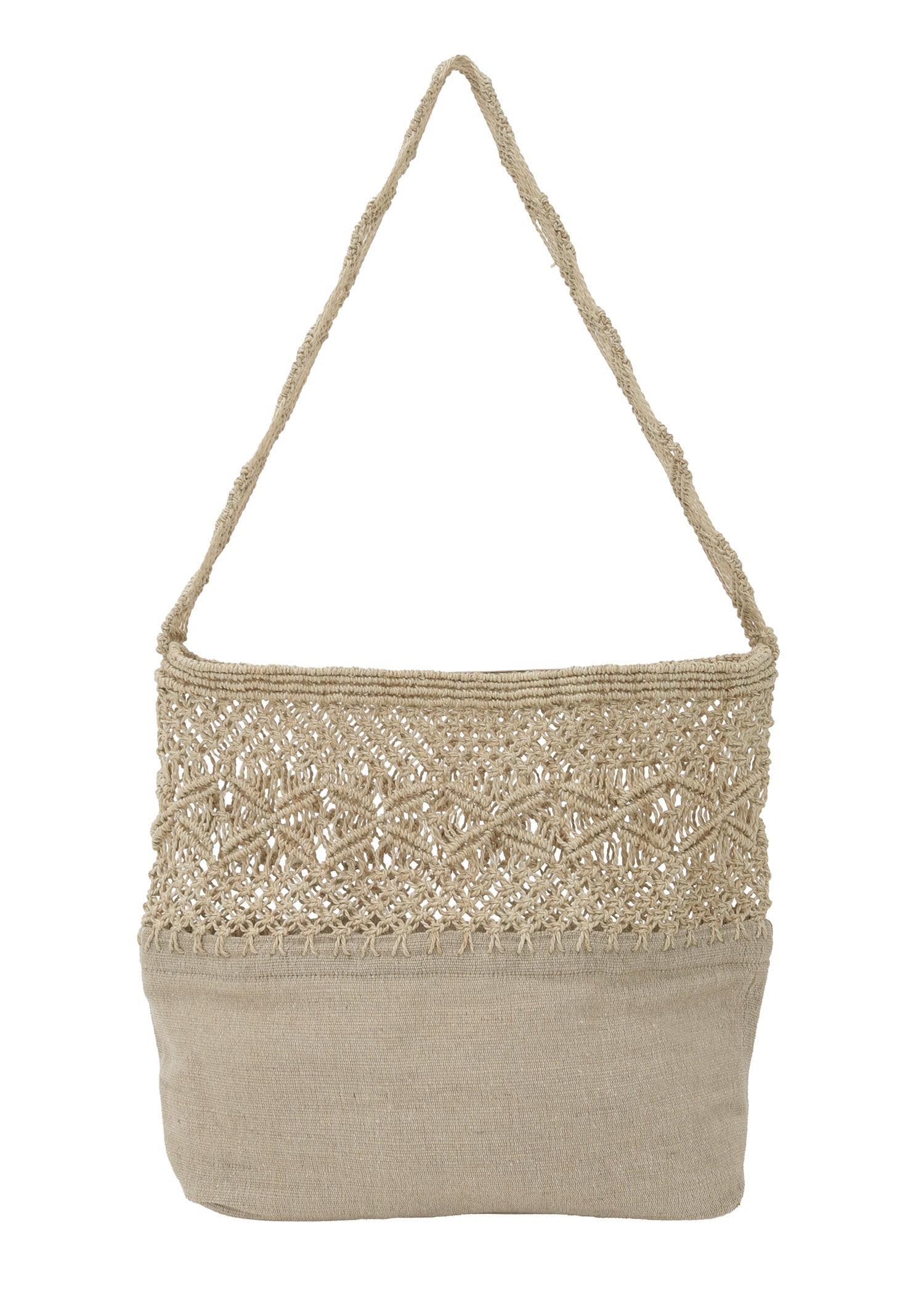 マクラメ編みジュートコットン ショルダーバッグ