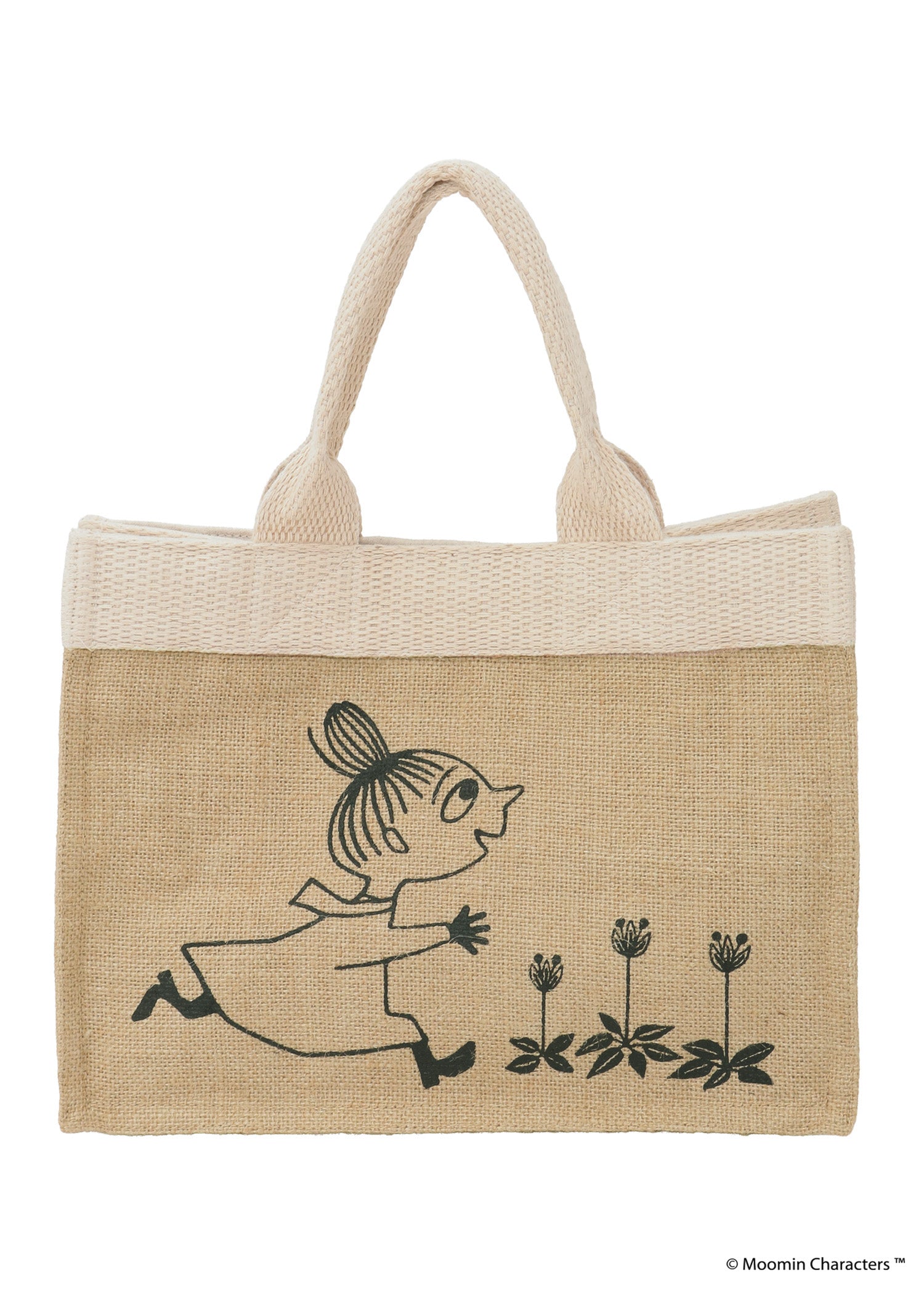 ムーミン ジュートプリントミニバッグ・お花畑を駆けるリトルミイ