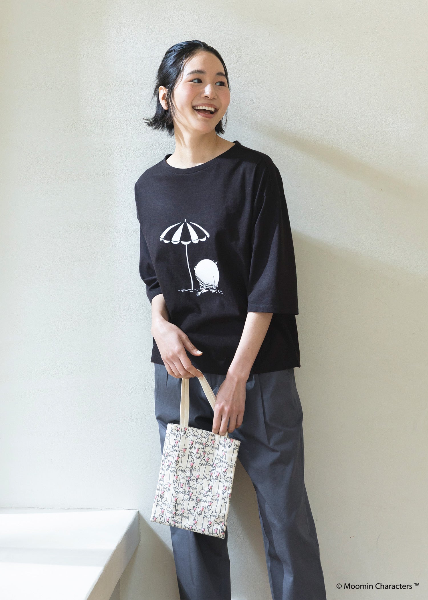 ムーミン プリント＆手刺繍ミニトート・ニョロニョロがいっぱい