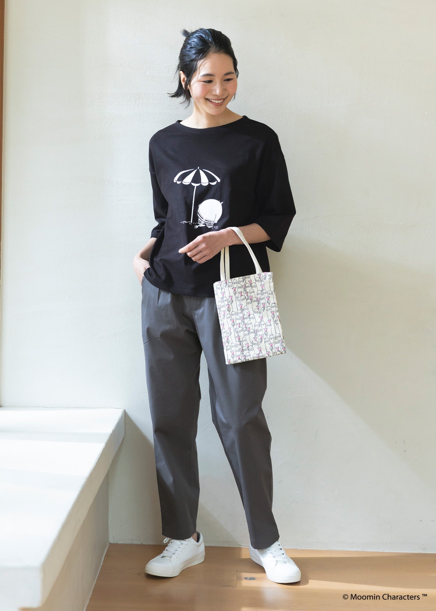 ムーミン プリント＆手刺繍ミニトート・ニョロニョロがいっぱい