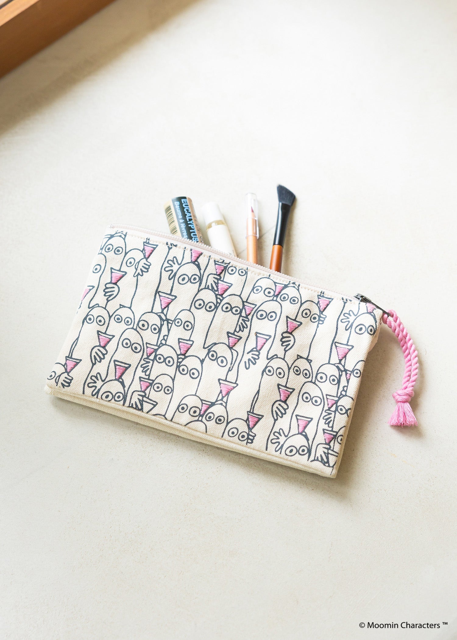 ムーミン プリント＆手刺繍ポーチ・ニョロニョロがいっぱい