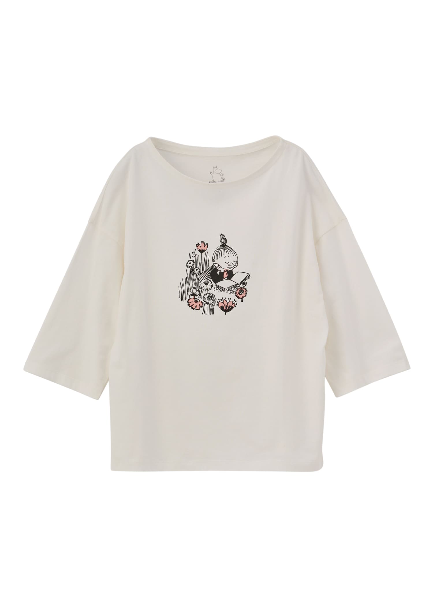 ムーミン オーガニックコットン ビッグＴシャツ・本を読むミムラねえさん