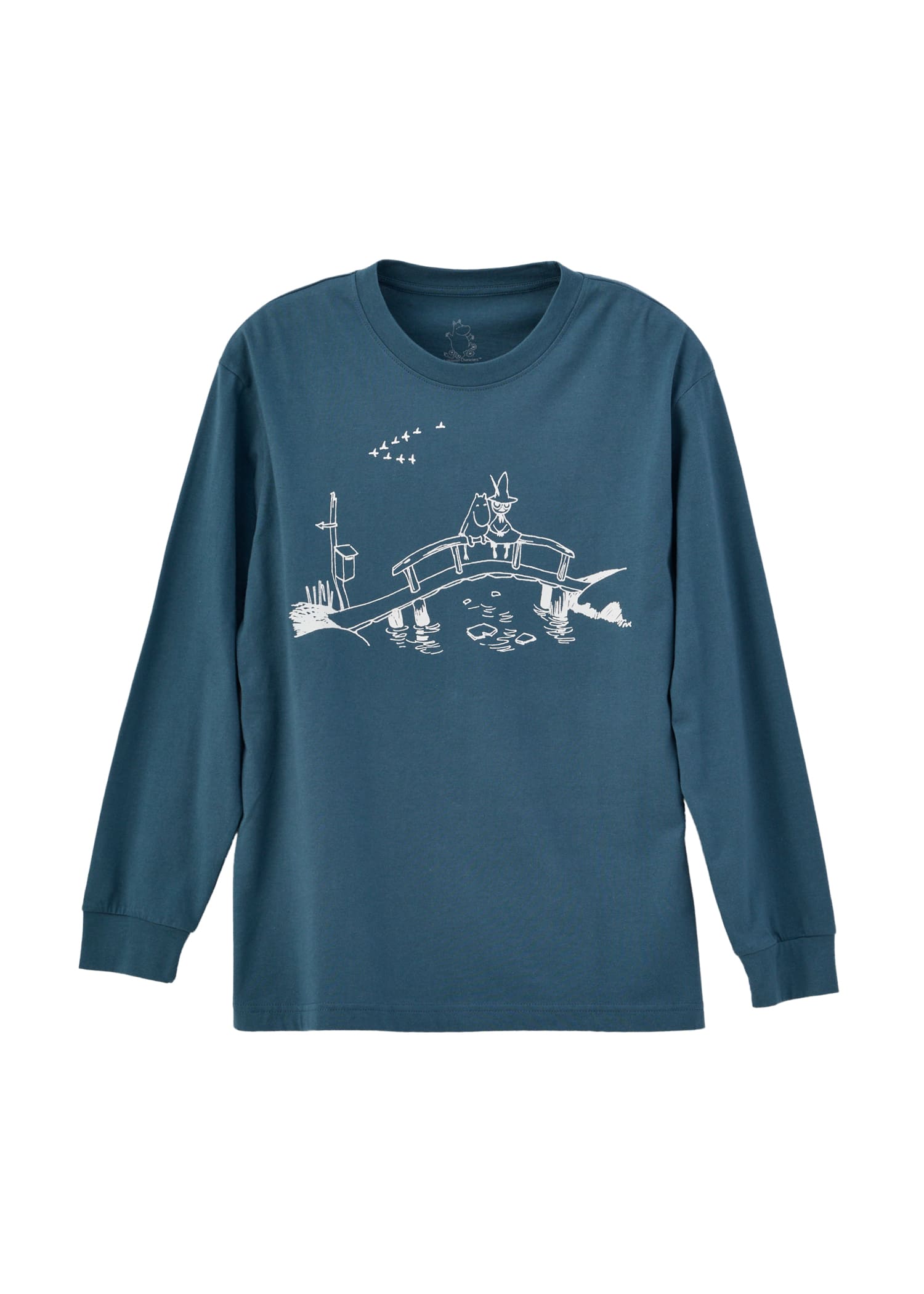 ムーミン オーガニックコットン ユニセックスロングスリーブＴシャツ・橋の上のフレンズ