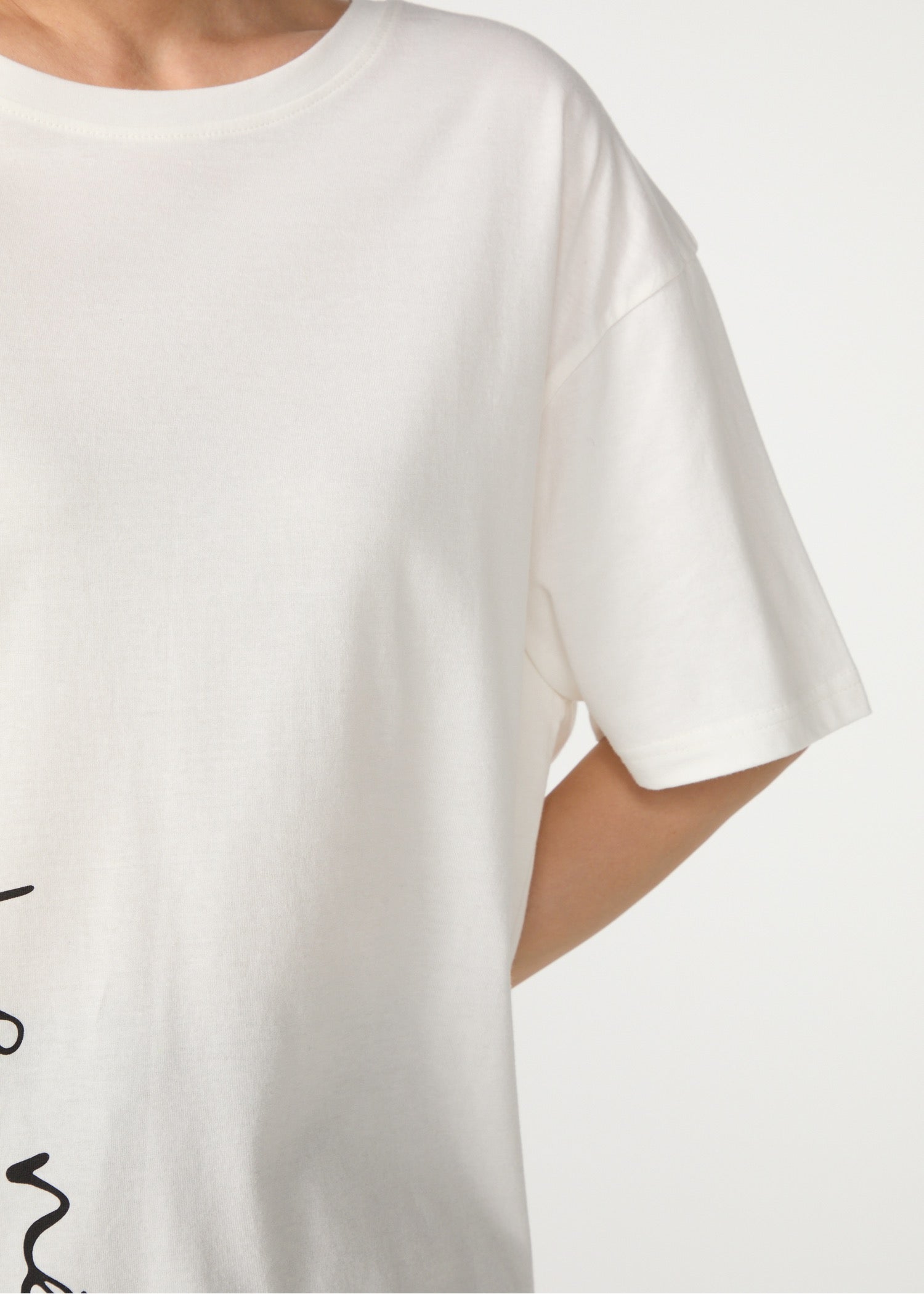 オーガニックコットン天竺 メッセージスリットTシャツ