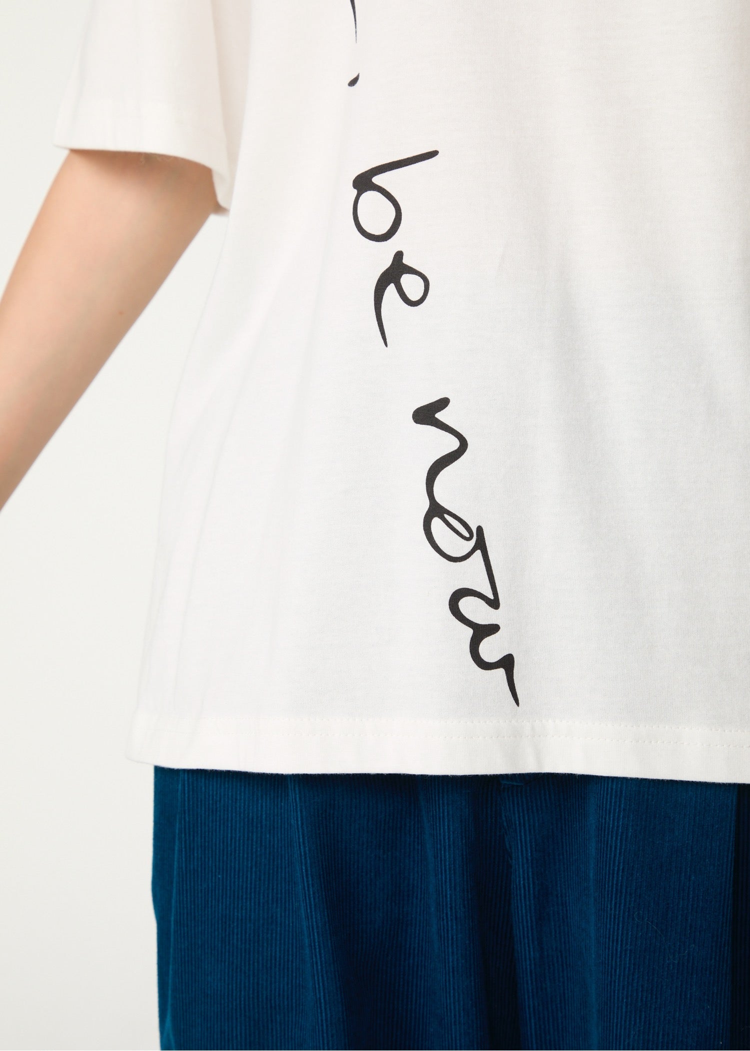 オーガニックコットン天竺 メッセージスリットTシャツ