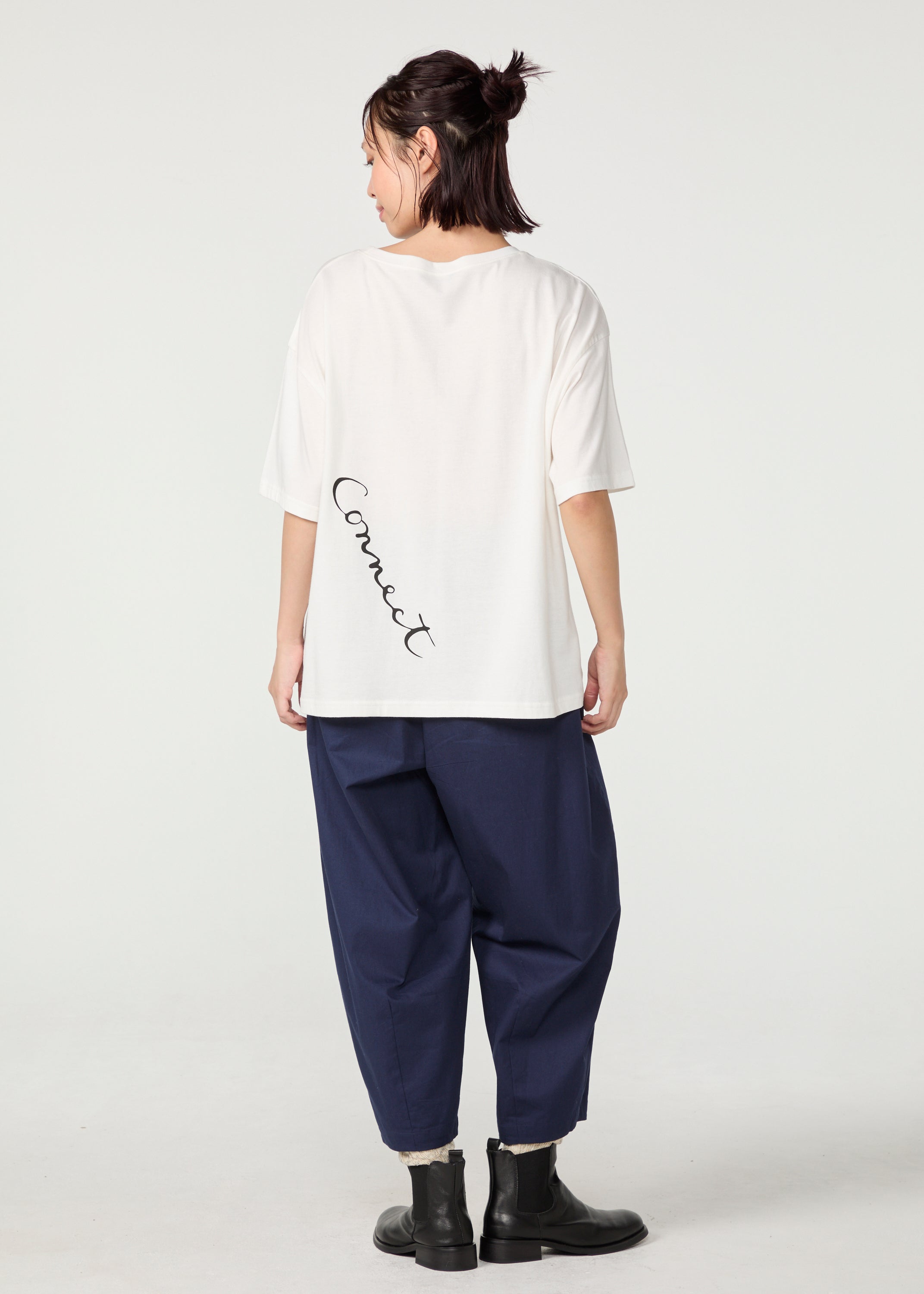 オーガニックコットン天竺 メッセージスリットTシャツ