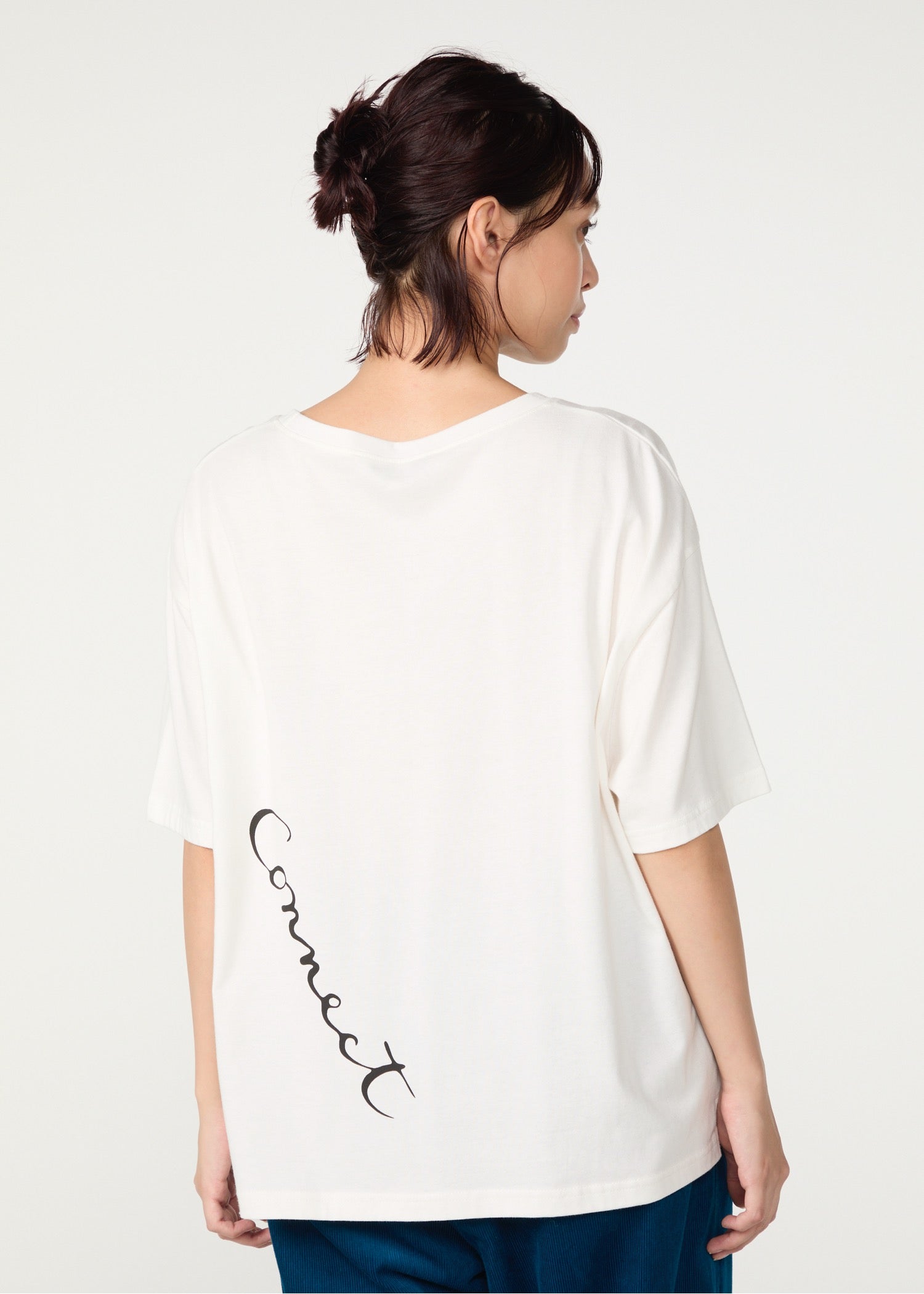 オーガニックコットン天竺 メッセージスリットTシャツ