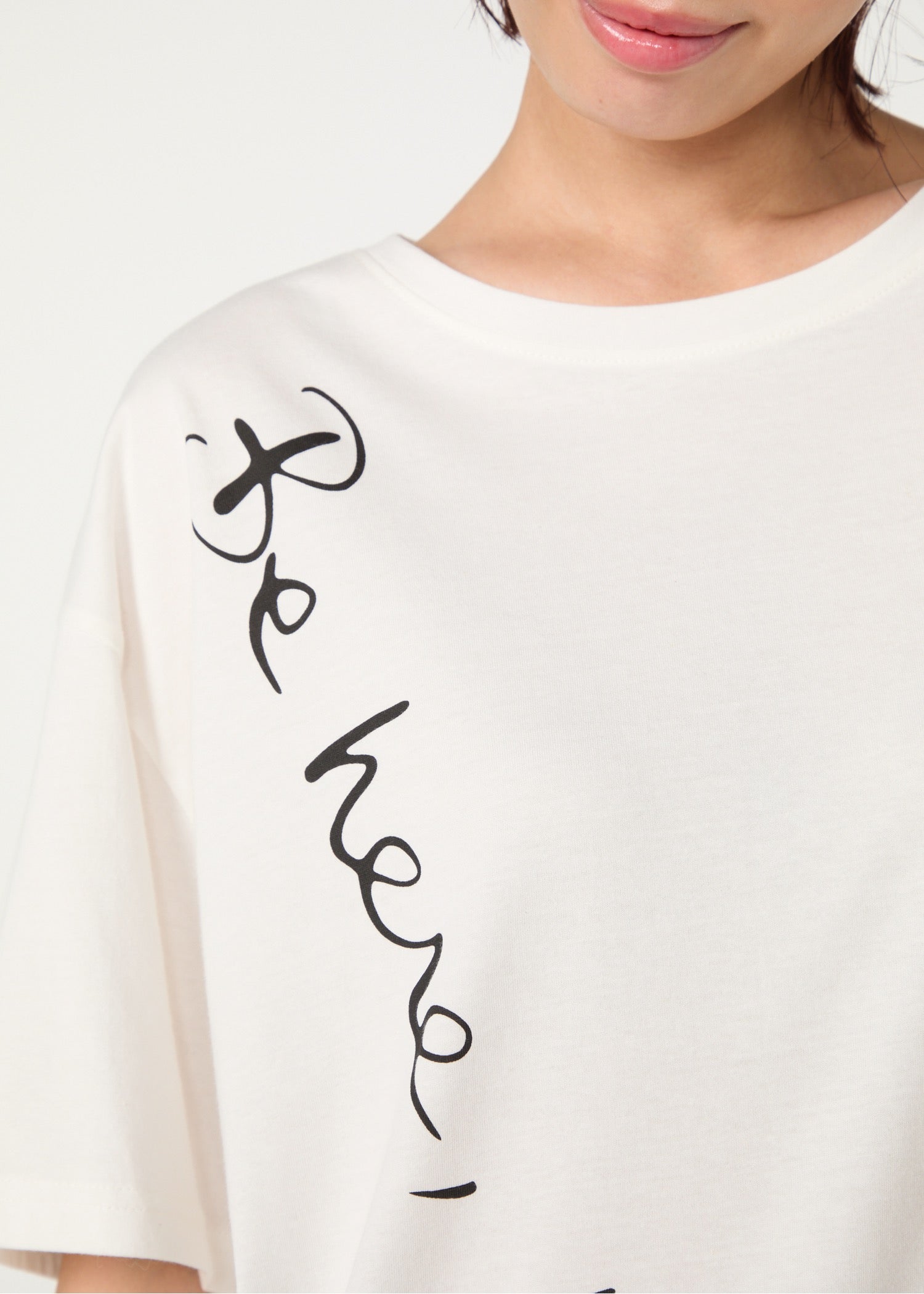 オーガニックコットン天竺 メッセージスリットTシャツ