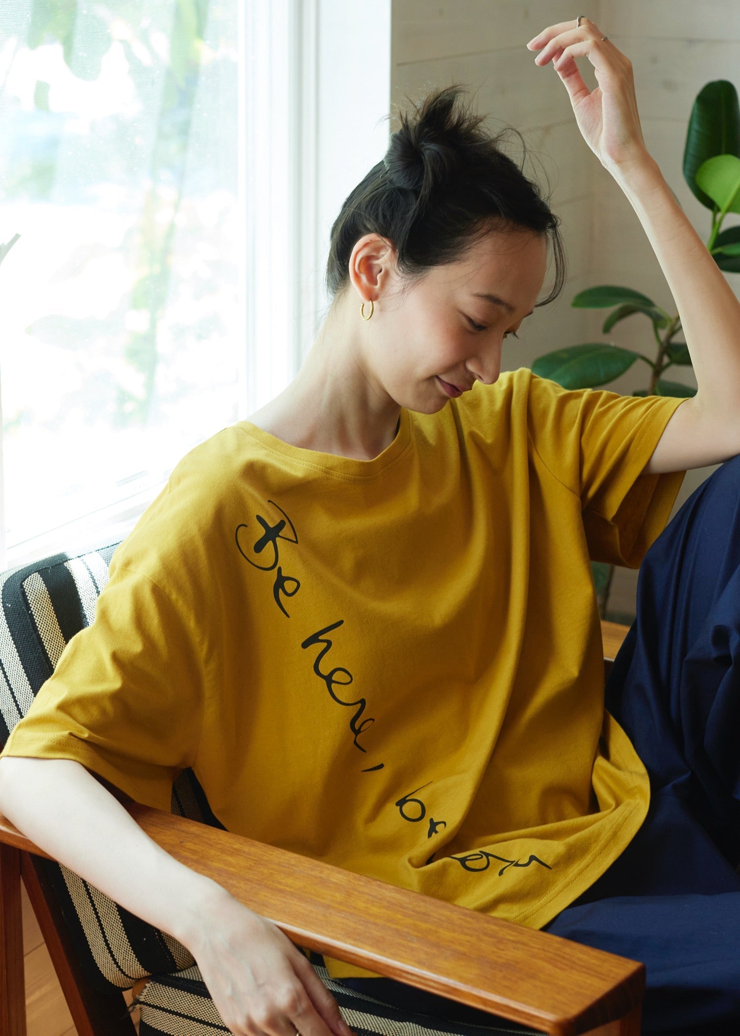 オーガニックコットン天竺 メッセージスリットTシャツ