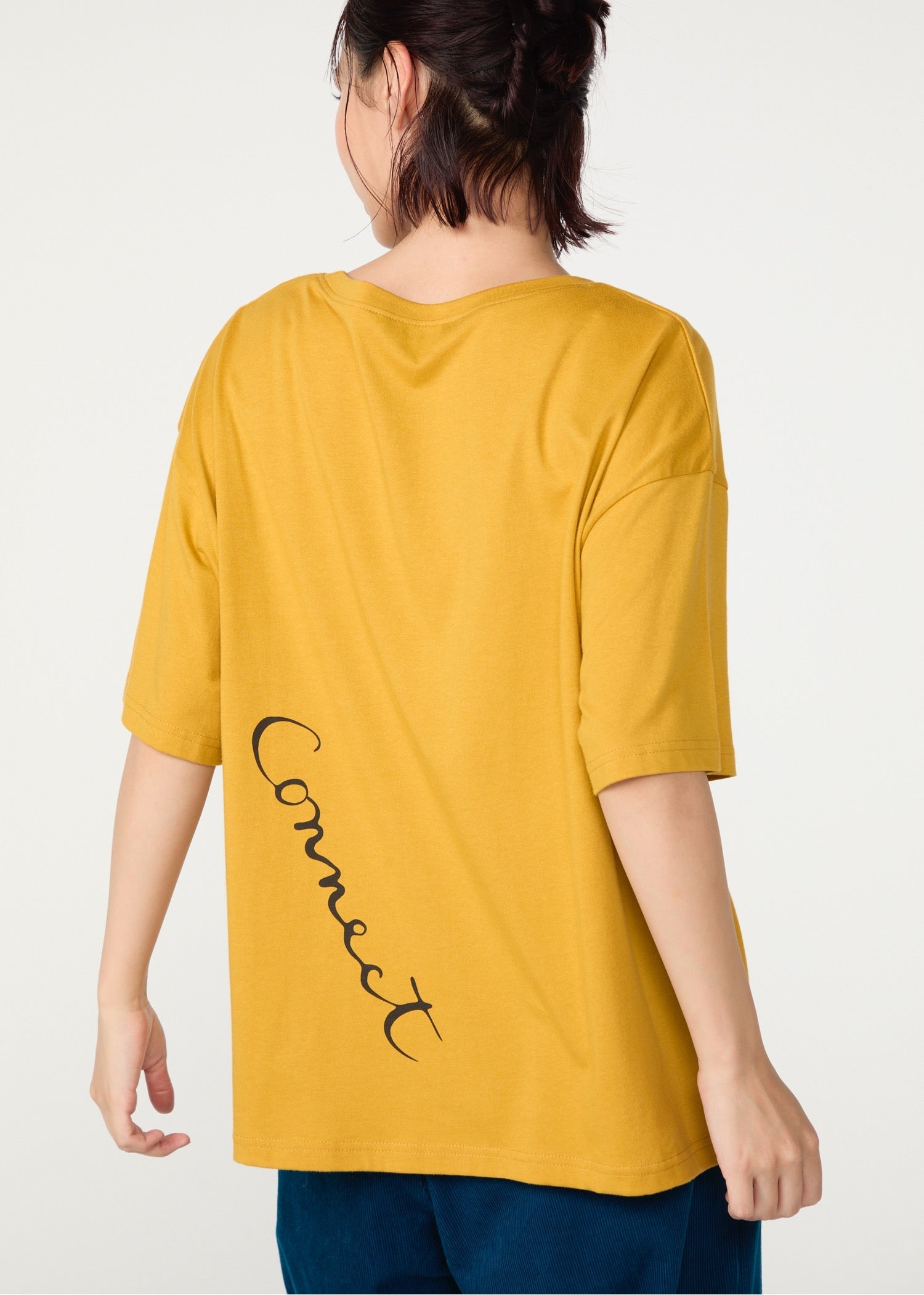 オーガニックコットン天竺 メッセージスリットTシャツ