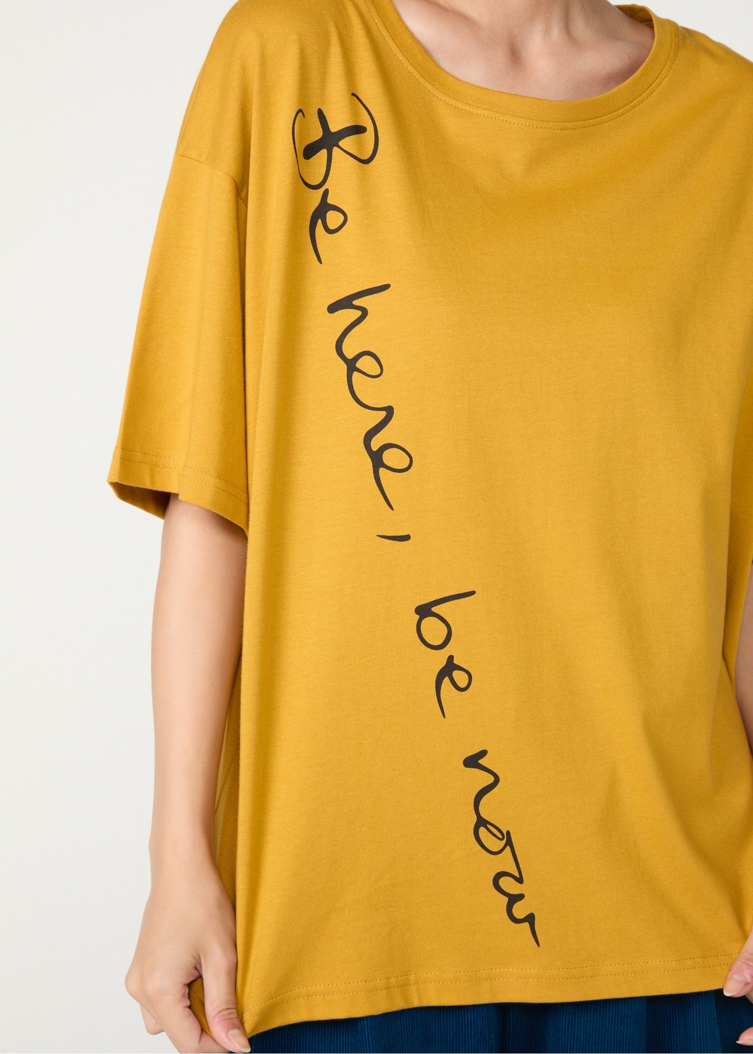 オーガニックコットン天竺 メッセージスリットTシャツ