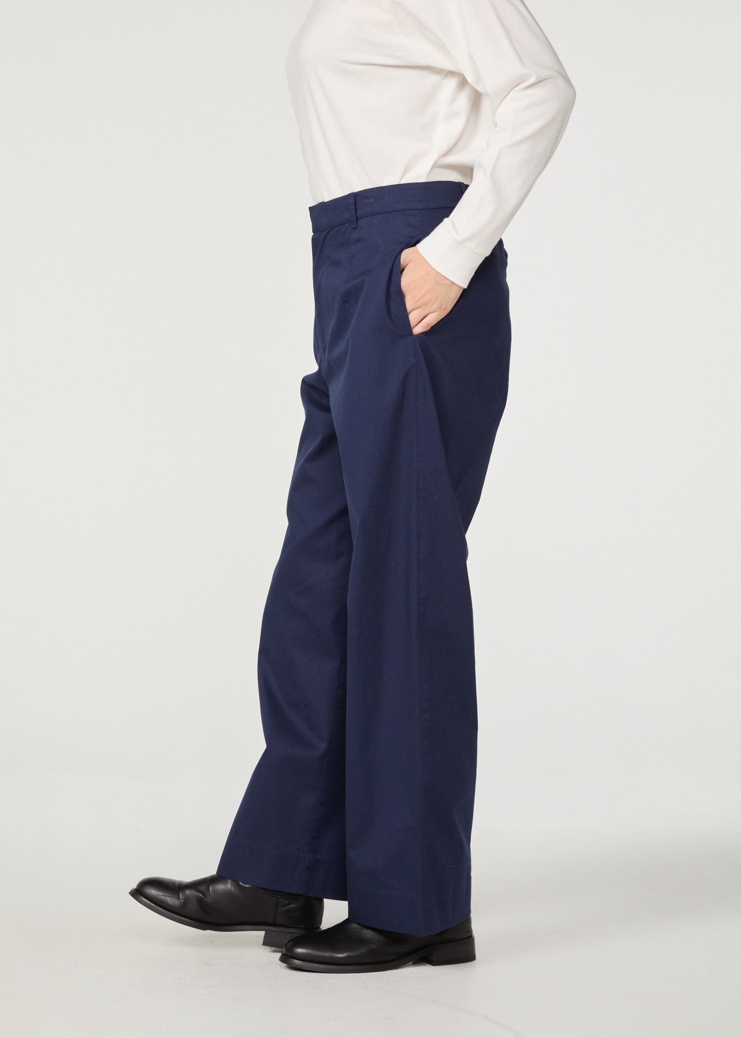 オーガニックコットンツイル ストレートパンツ