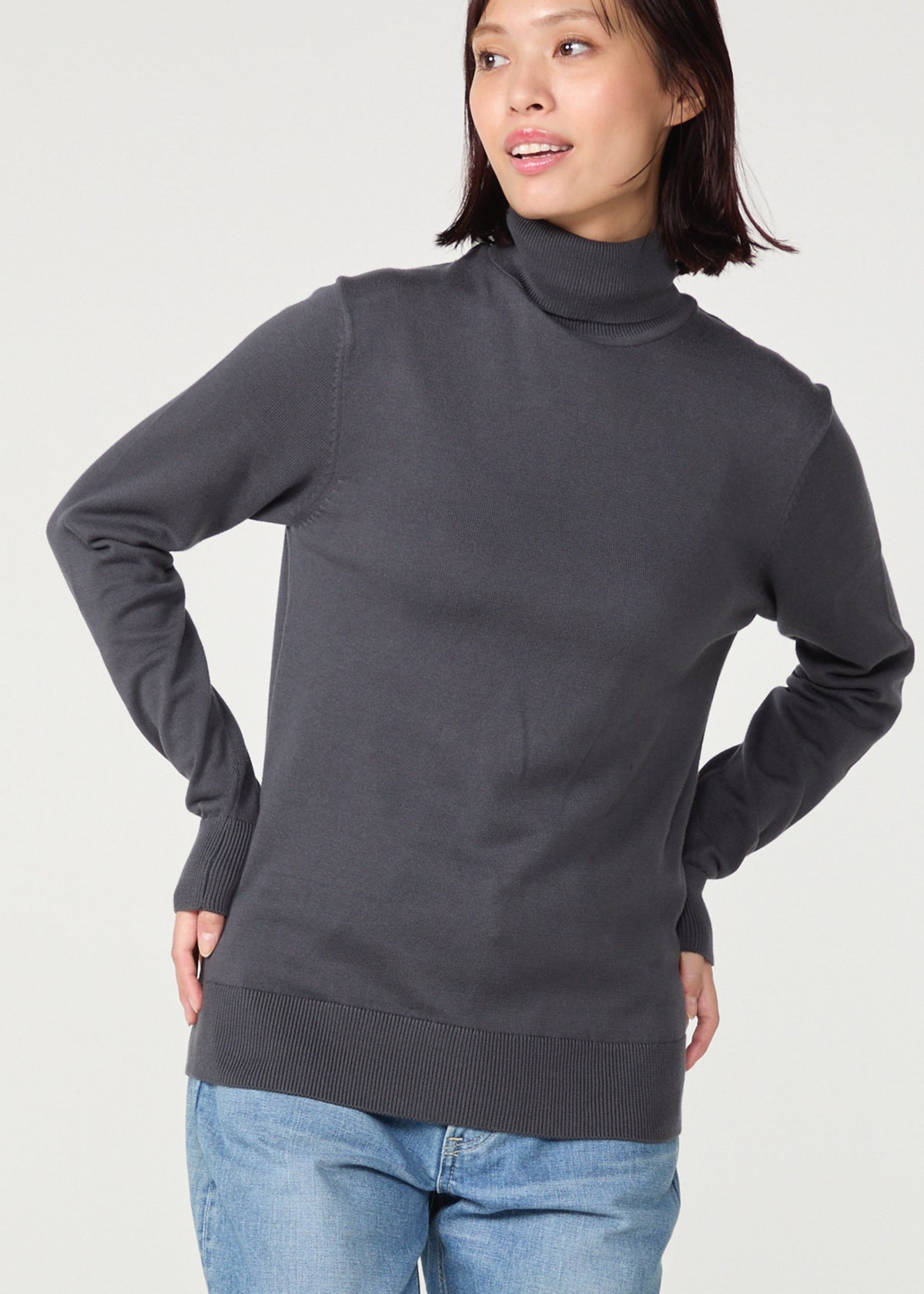 オーガニックコットンニットタートルネック