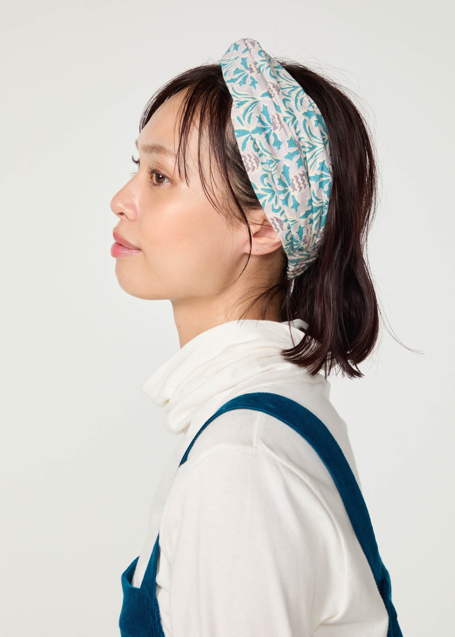 Ｖ＆Ａ ブロックプリント ヘアバンド・アザミ柄