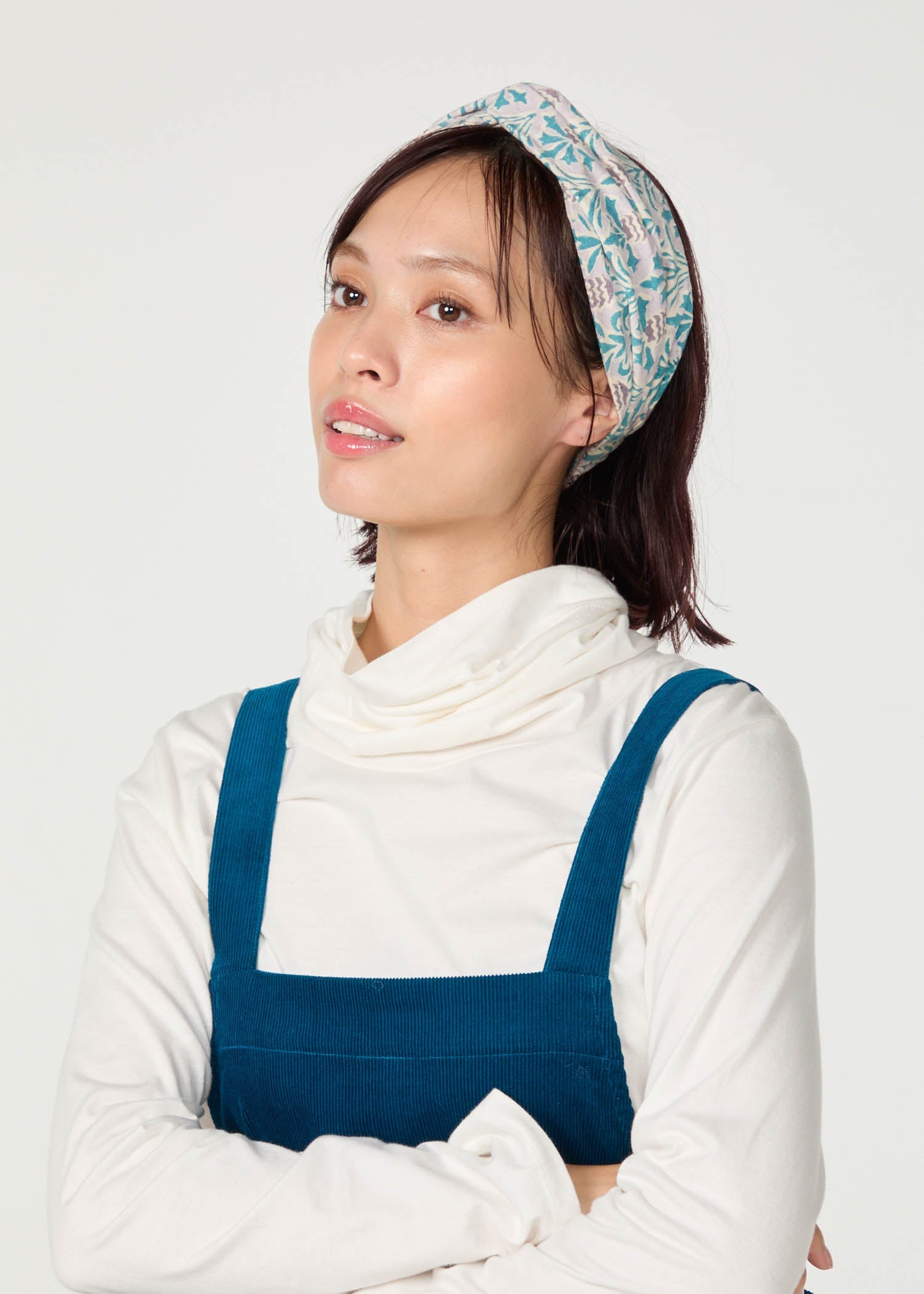 Ｖ＆Ａ ブロックプリント ヘアバンド・アザミ柄