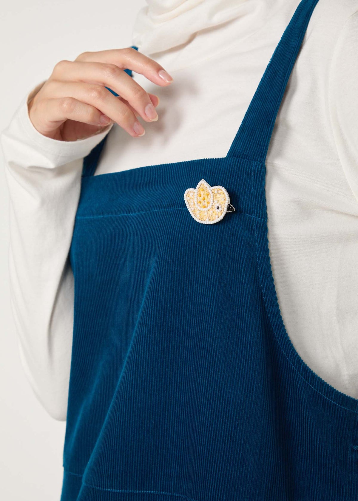 手刺繍バードブローチ・カナリア