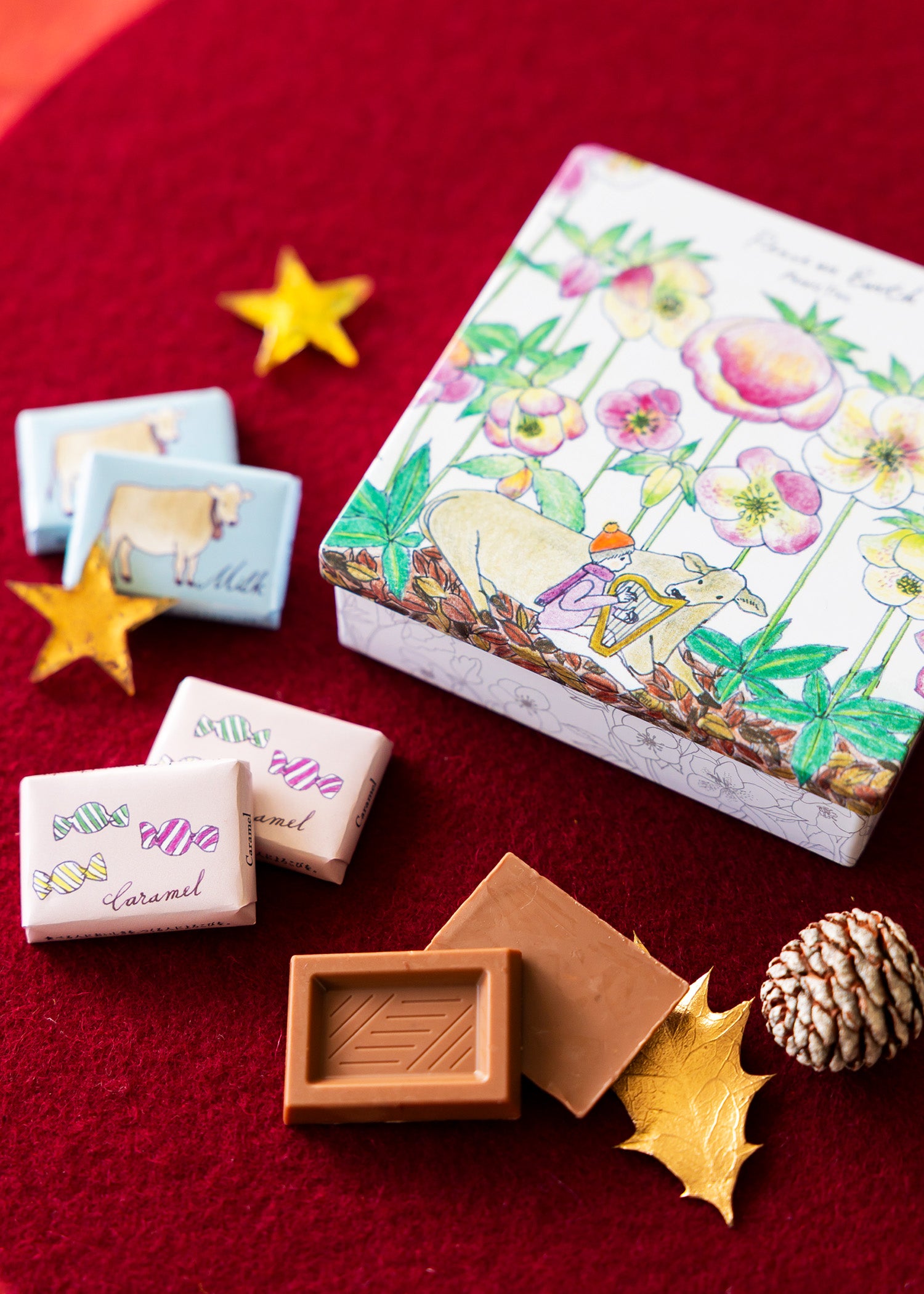 ★ choco._.piページ★(完成！) イラスト缶 ウシさん2025 オーガニックミルク＆カラメル