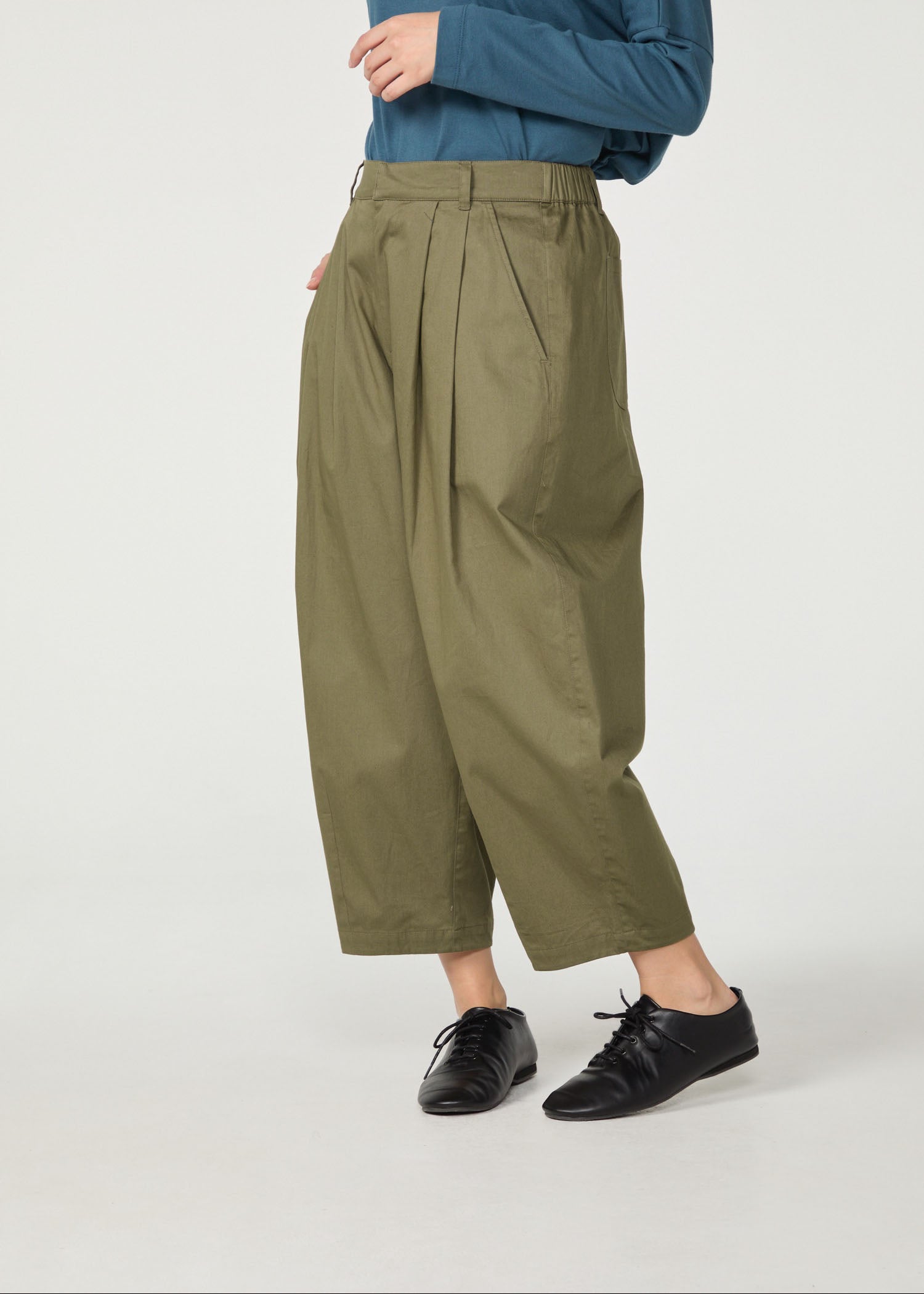 オーガニックコットンツイル バレルパンツ