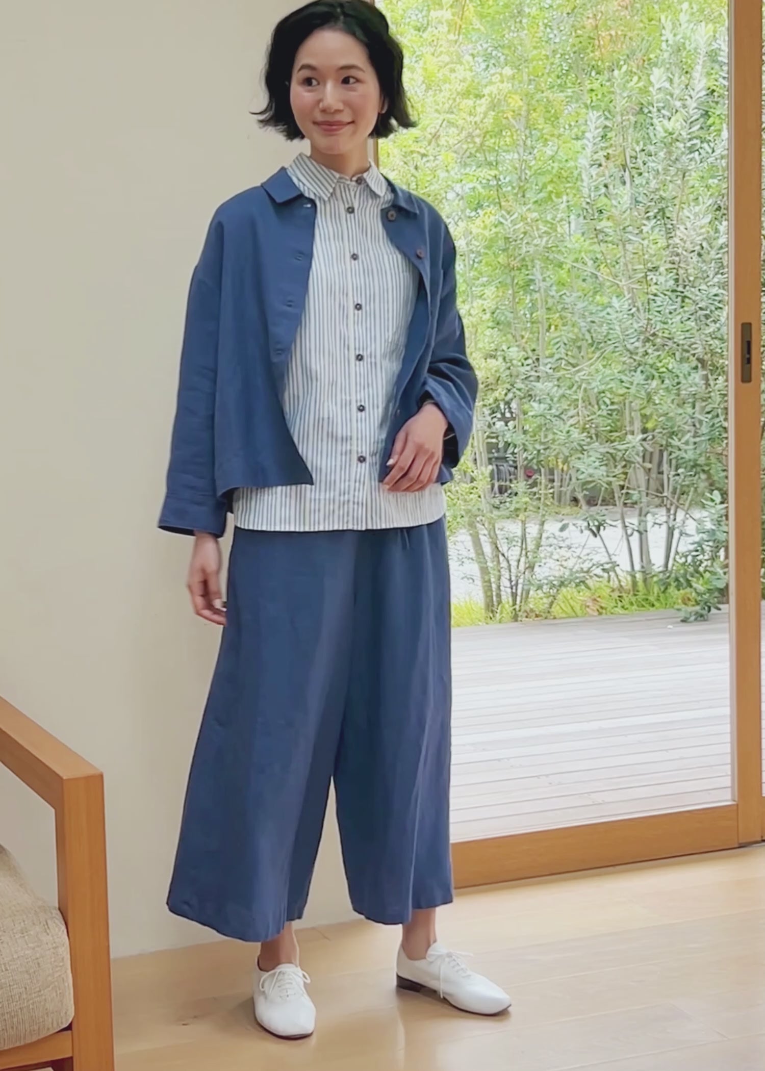 リネン シャツジャケット
