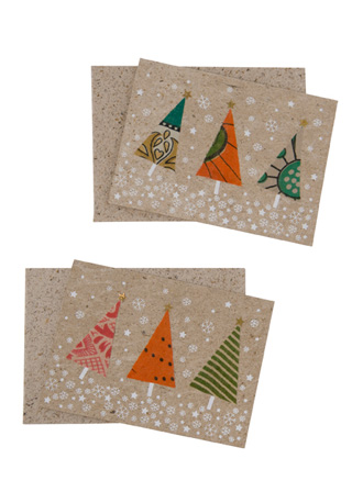 リサイクルサリーのクリスマスカード（２枚セット）｜ オーガニック